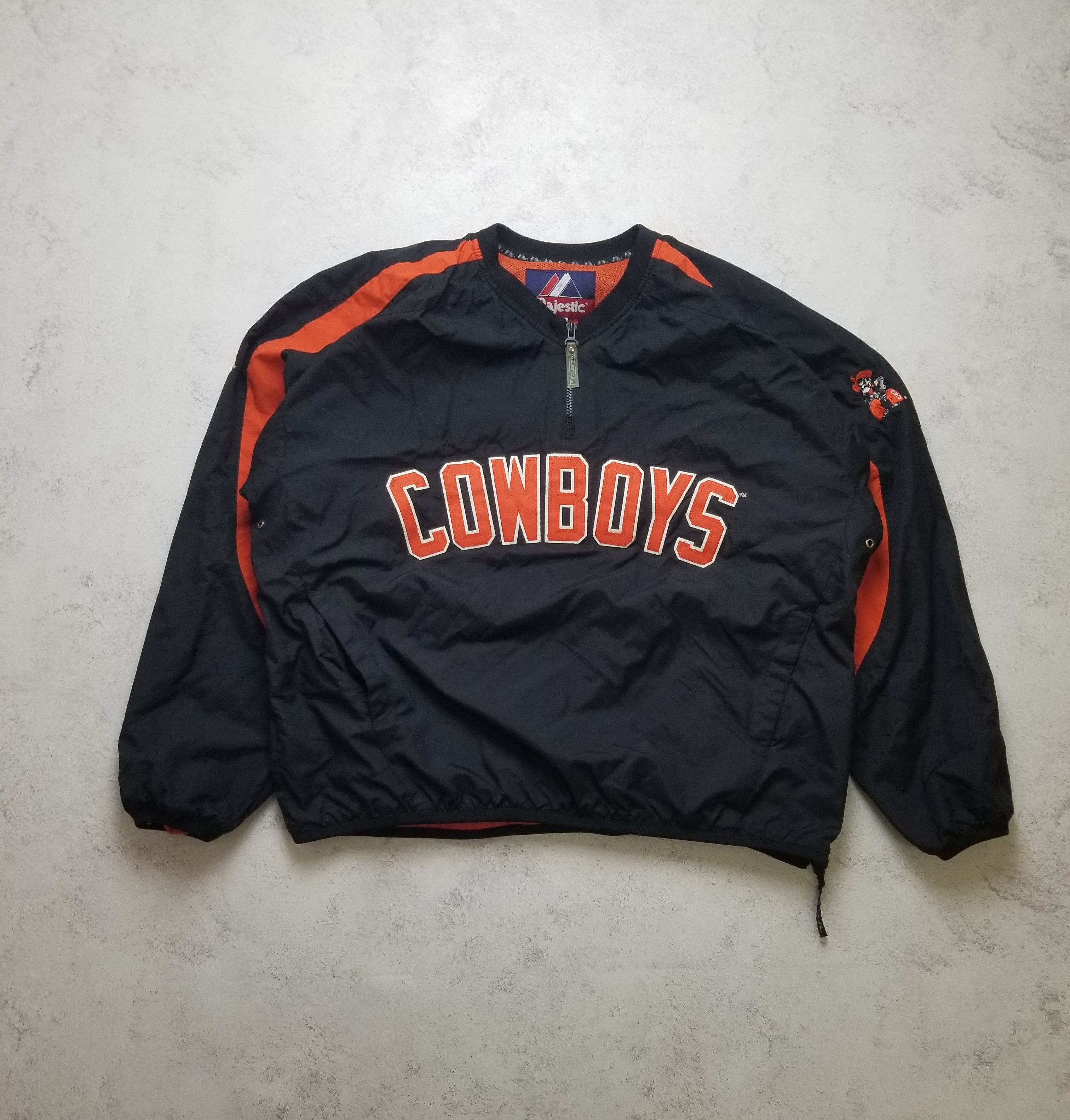 Majestic Vintage OSU Cowboys NCAA Windbreaker Jacket 1/4 Zip Pullover Size US L / EU 52-54 / 3 - 1 Thumbnail