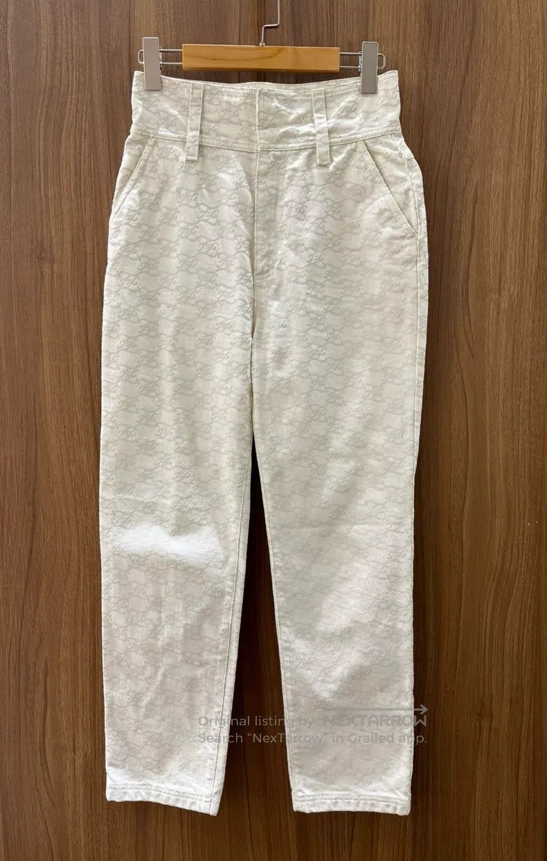 Fendi Fendi White monogram casual pants Size 26" / US 2 / IT 38 - 1 Thumbnail