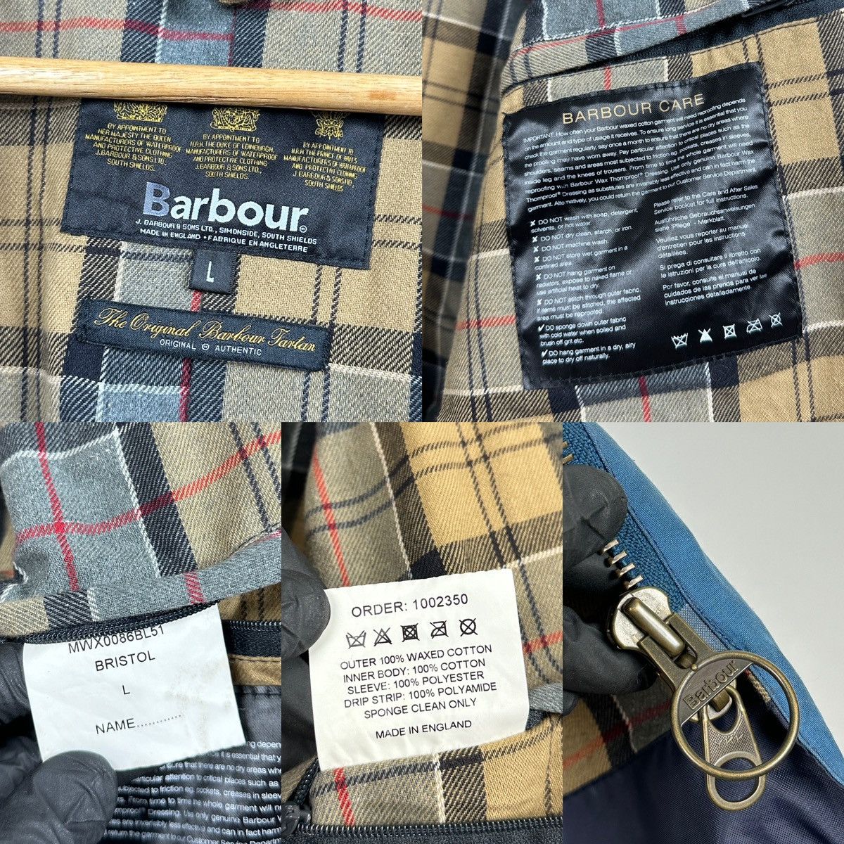 Barbour Barbour Bristol Waxed Blue Coat Jacket Size US L / EU 52-54 / 3 - 25 Thumbnail