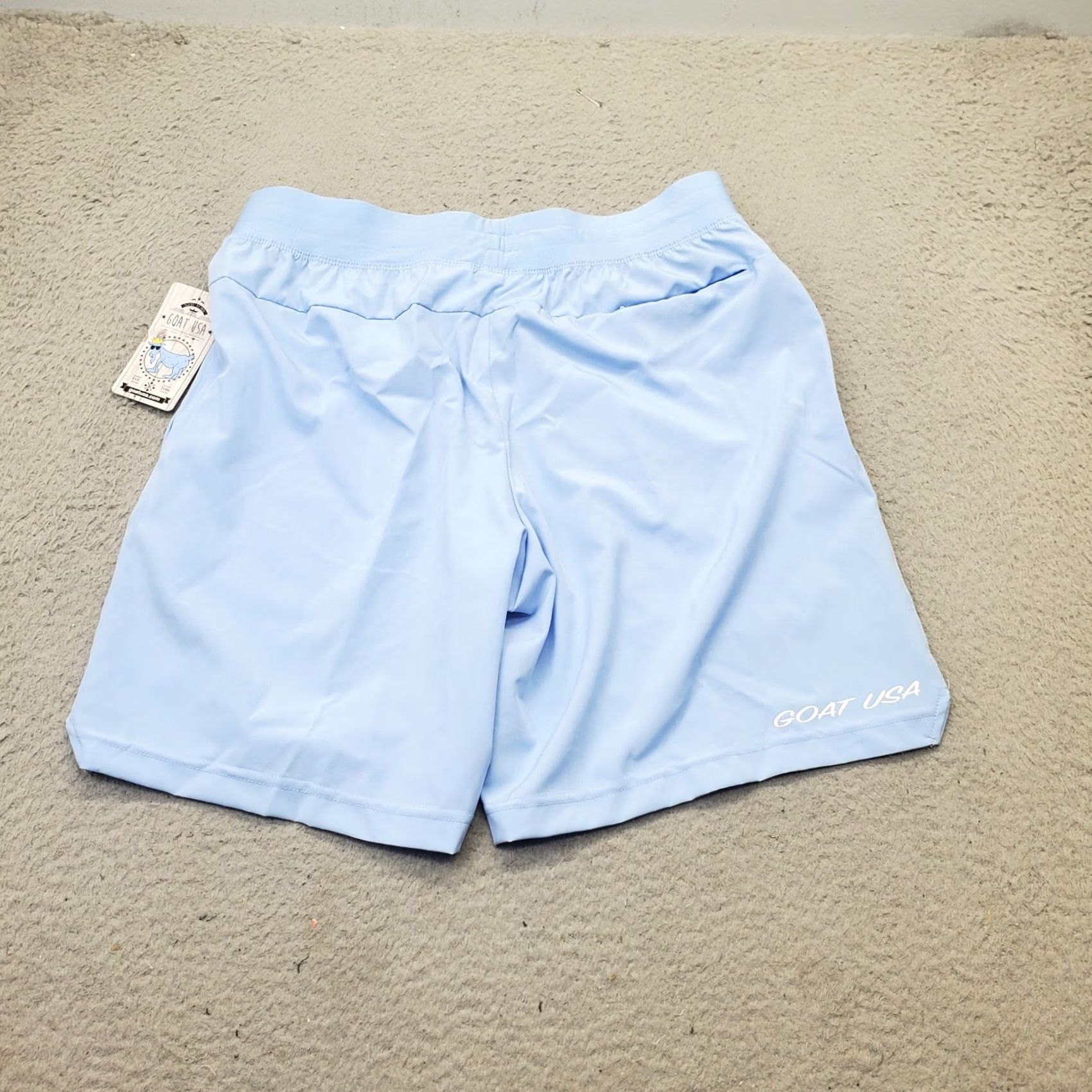 Vintage GOAT USA Shorts Womens M Blue Stretch Athletic Running Side Slit High Waist Size 32" / US 10 / IT 46 - 2 Thumbnail