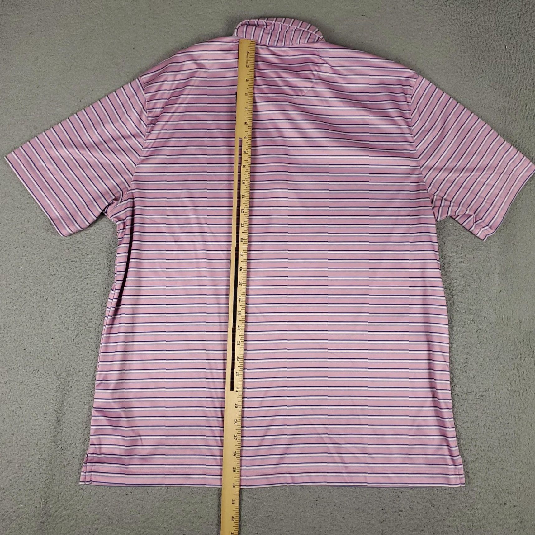 Vintage Greg Norman Polo Shirt Mens XL Pink Striped PlayDry Golf Performance Shark Logo Size US XL / EU 56 / 4 - 3 Thumbnail
