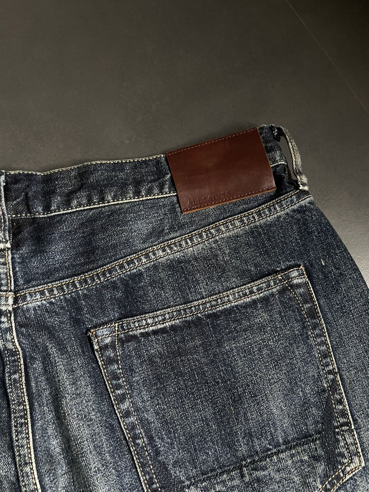 Japanese Brand Allsaints Baggy Washed Distressed Denim Faded Jeans Y2k Size US 34 / EU 50 - 15 Thumbnail