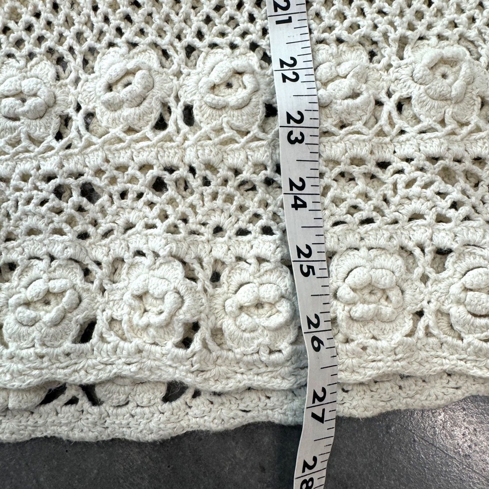 Vintage VINTAGE Y2K Cream Coquette Crochet Knit Boho Cotton Blend Longsleeve Large Blouse Women Red, L Size L / US 10 / IT 46 - 5 Thumbnail