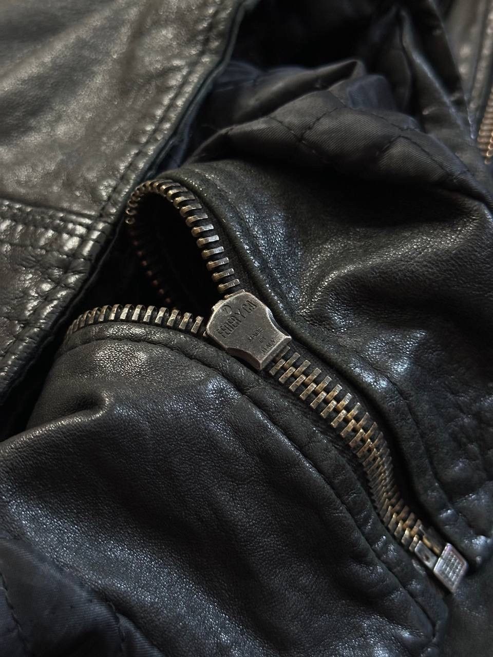 Leather Leonardo Black Leather Biker Jacket Y2K Avant Garde MOTO Size US L / EU 52-54 / 3 - 13 Thumbnail