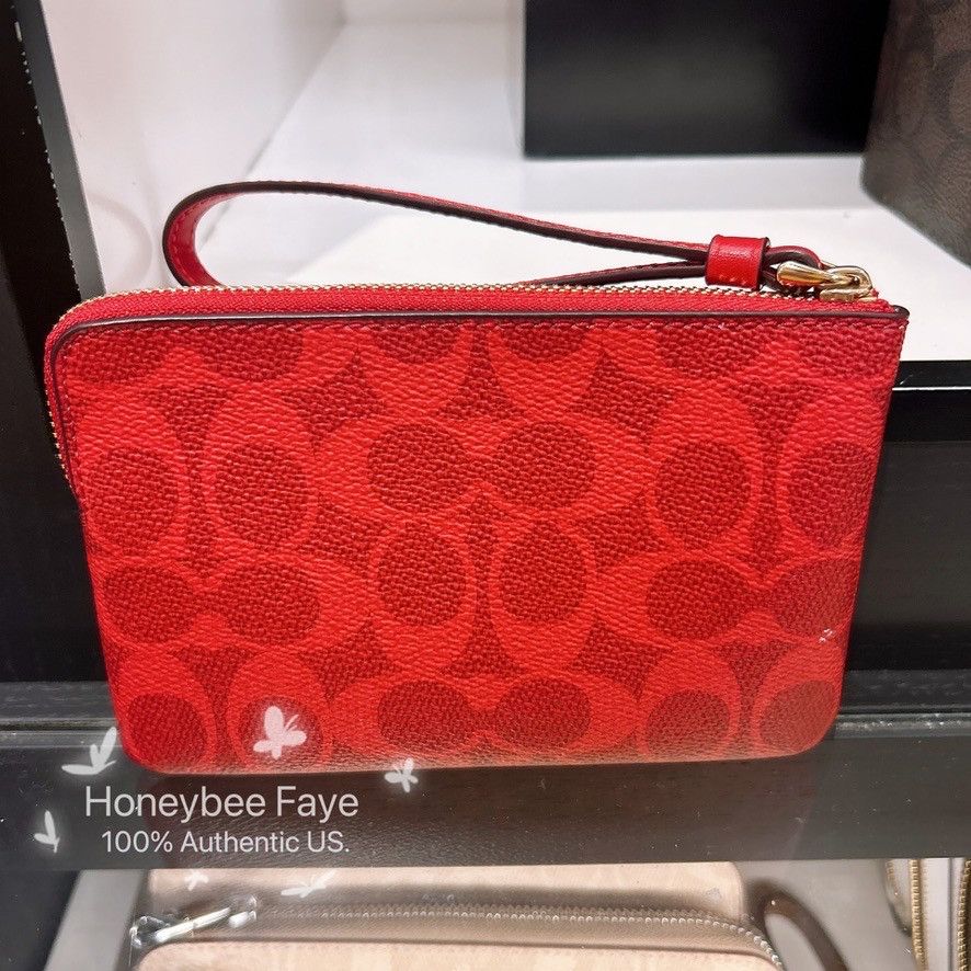 Coach Corner Zip Wristlet In Signature Canvas CAQ75 Size ONE SIZE - 2 Thumbnail