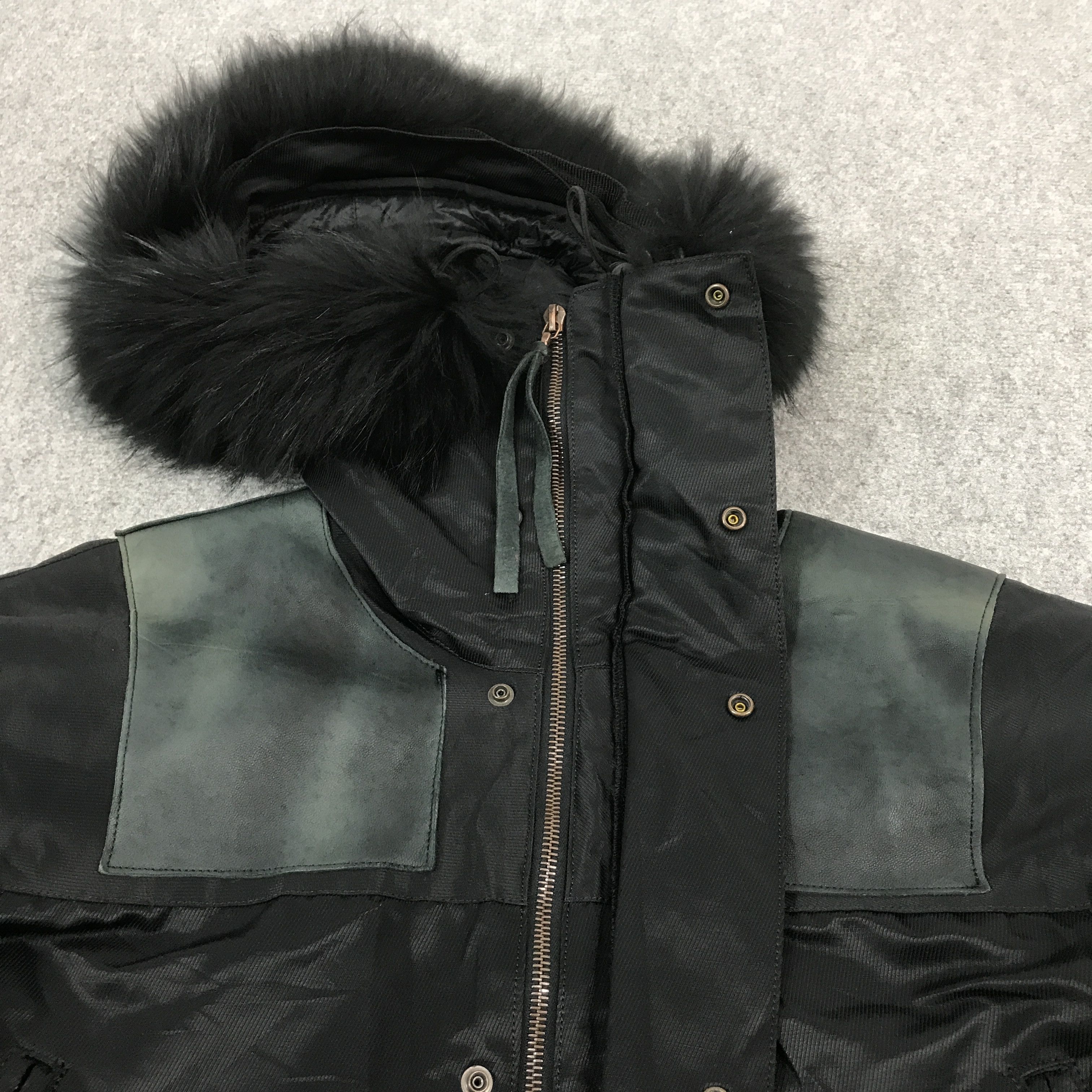 If Six Was Nine × Issey Miyake × Japanese Brand IFSIXWASNINE STYLE AYUITE LEATHER DESIGN FUR HOODIES JACKET Size US M / EU 48-50 / 2 - 7 Thumbnail