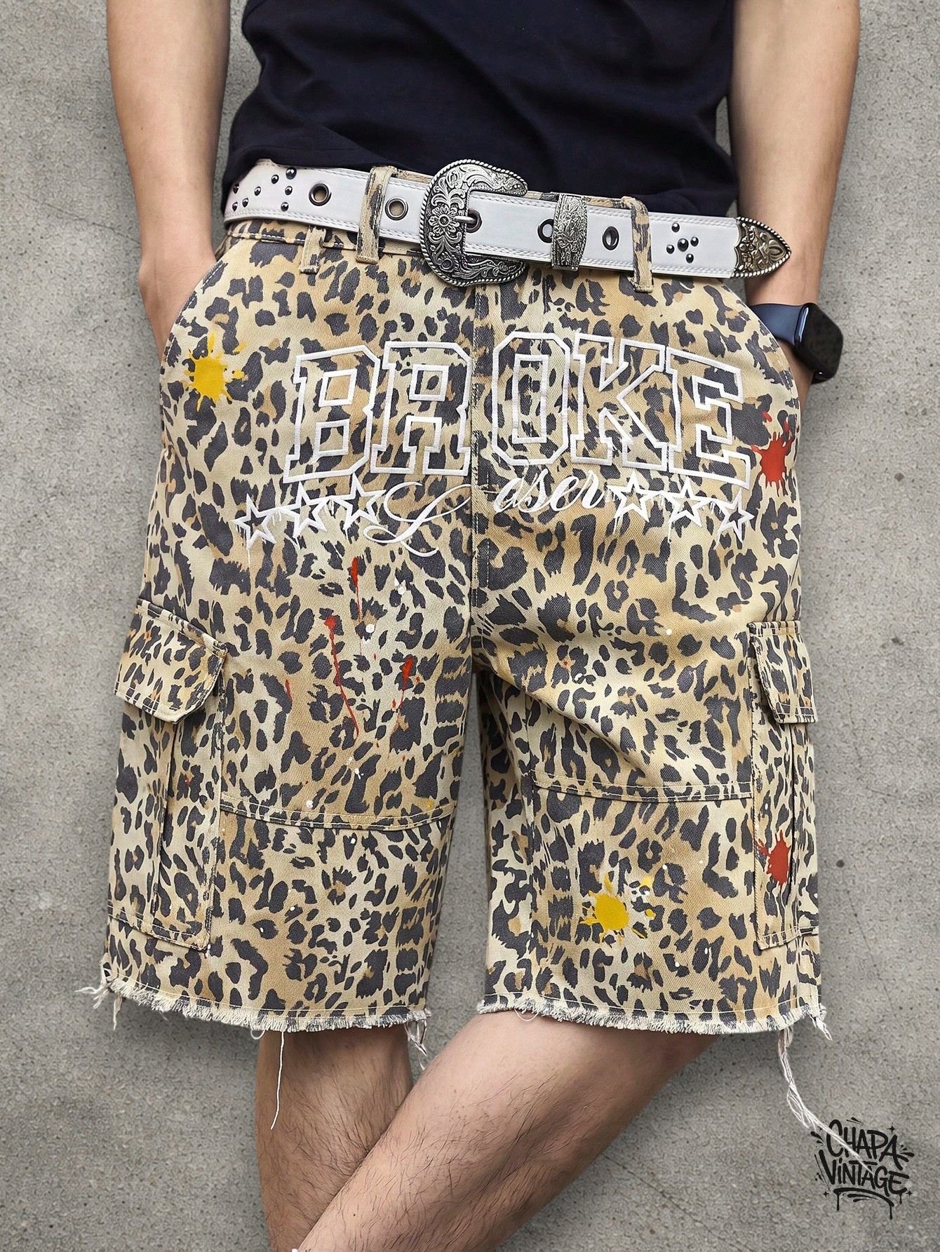 Japanese Brand Leopard distressed shorts Size US 32 / EU 48 - 3 Thumbnail