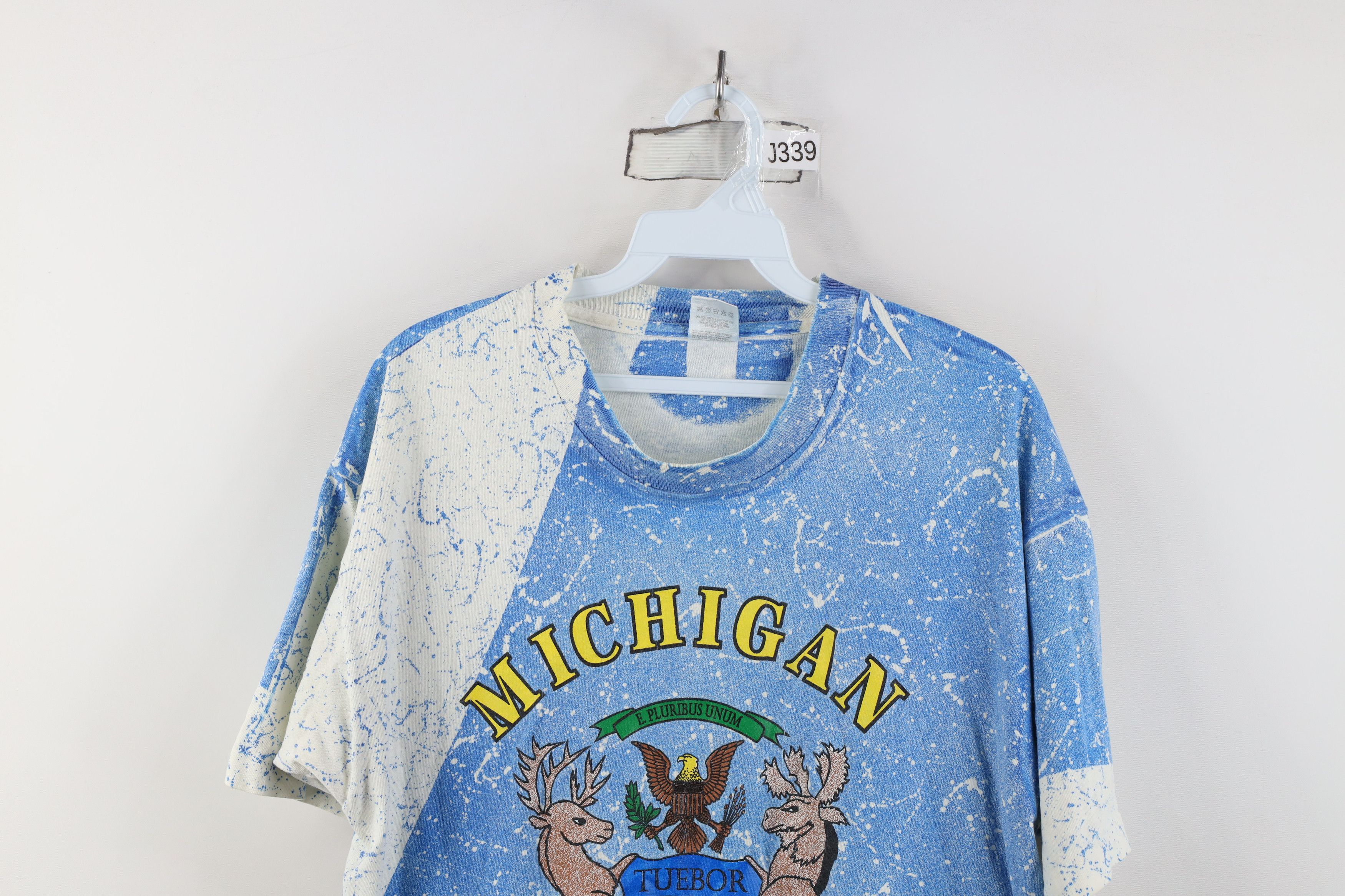 Vintage Vintage 90s Streetwear Print Michigan State Flag T-Shirt USA Size US L / EU 52-54 / 3 - 2 Thumbnail