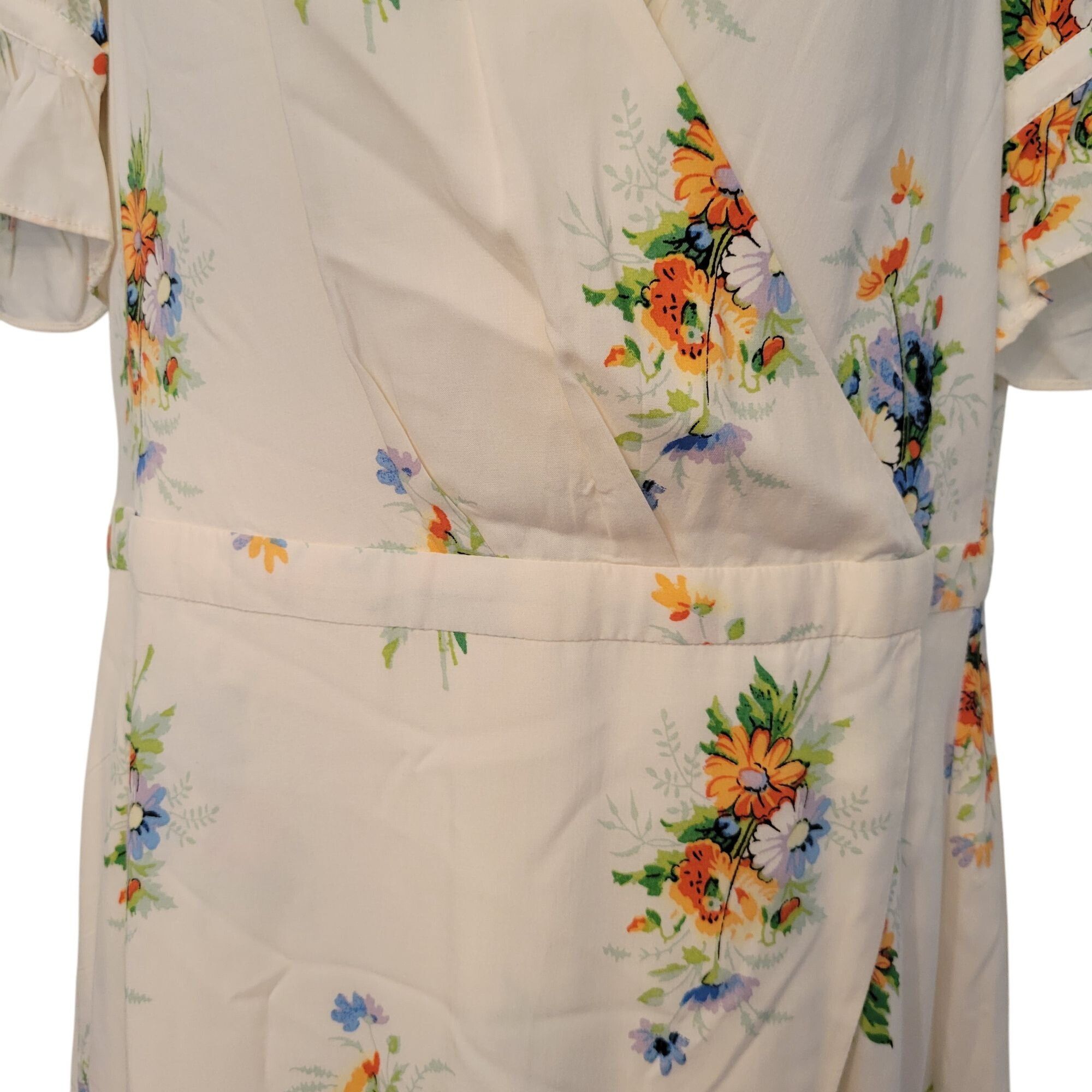 Madewell Madewell 6 Floral Wrap Ivory Ruffle Sleeve Maxi Dress Classi Size M / US 6-8 / IT 42-44 - 6 Thumbnail