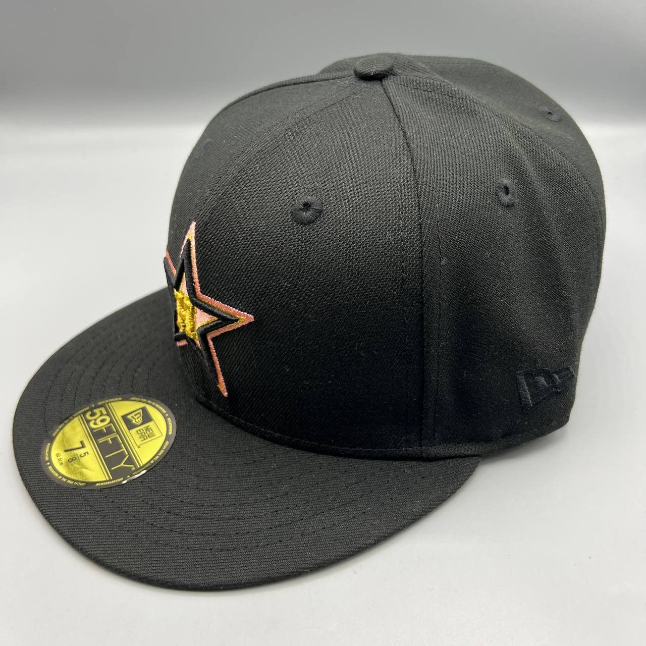 New Era Houston Astros Hat Men 7 5/8 59Fifty New Era MLB Fitted Cap Size ONE SIZE - 3 Thumbnail
