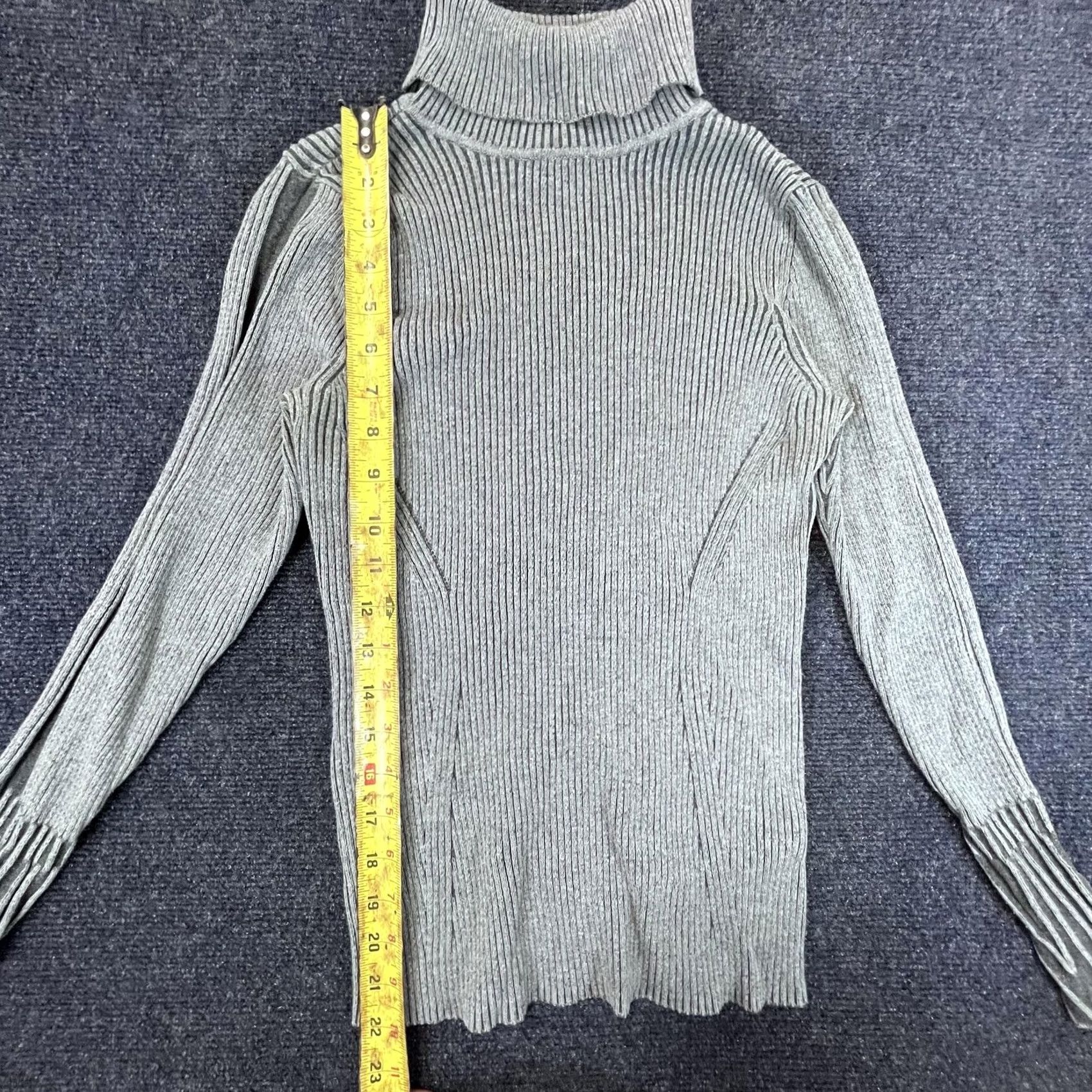 Vintage Philosophy Sweater Womens Medium Ribbed Turtleneck Pullover Knit Long Sleeve Gray Size M / US 6-8 / IT 42-44 - 4 Thumbnail