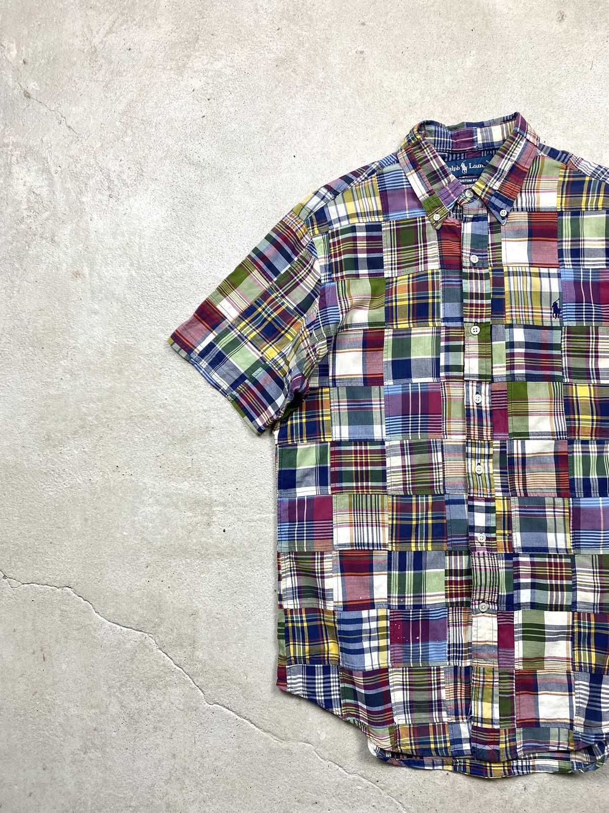 Japanese Brand Rare! Vintage 1990’s Polo Ralph Lauren Patchwork Shirt RRL Size US M / EU 48-50 / 2 - 2 Thumbnail