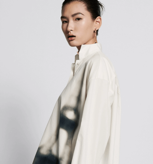 Dior o1w1db11225 421B65 Blouse with Wing Collar in White/Black Size L / US 10 / IT 46 - 6 Thumbnail