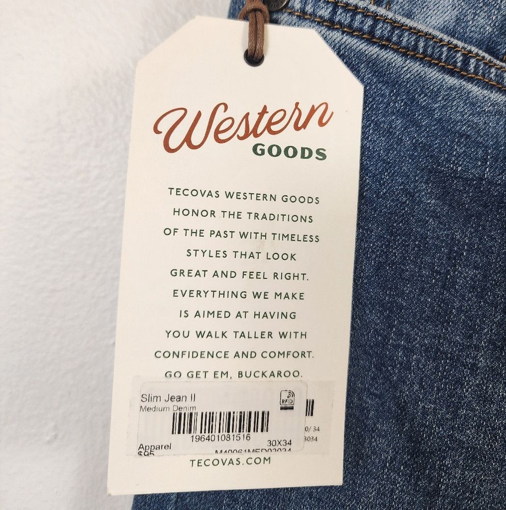 Other NWT Tecovas Blue Denim Jeans Slim Fit 5 Pockets Size US 30 / EU 46 - 4 Thumbnail
