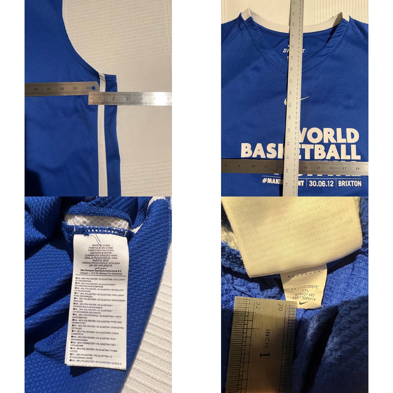 Nike Nike World Basketball Festival Centre Swoosh 2XL T-Shirt Men London Br ix ton 2012 Vintage? (note: original title kept). Size US XXL / EU 58 / 5 - 8 Thumbnail
