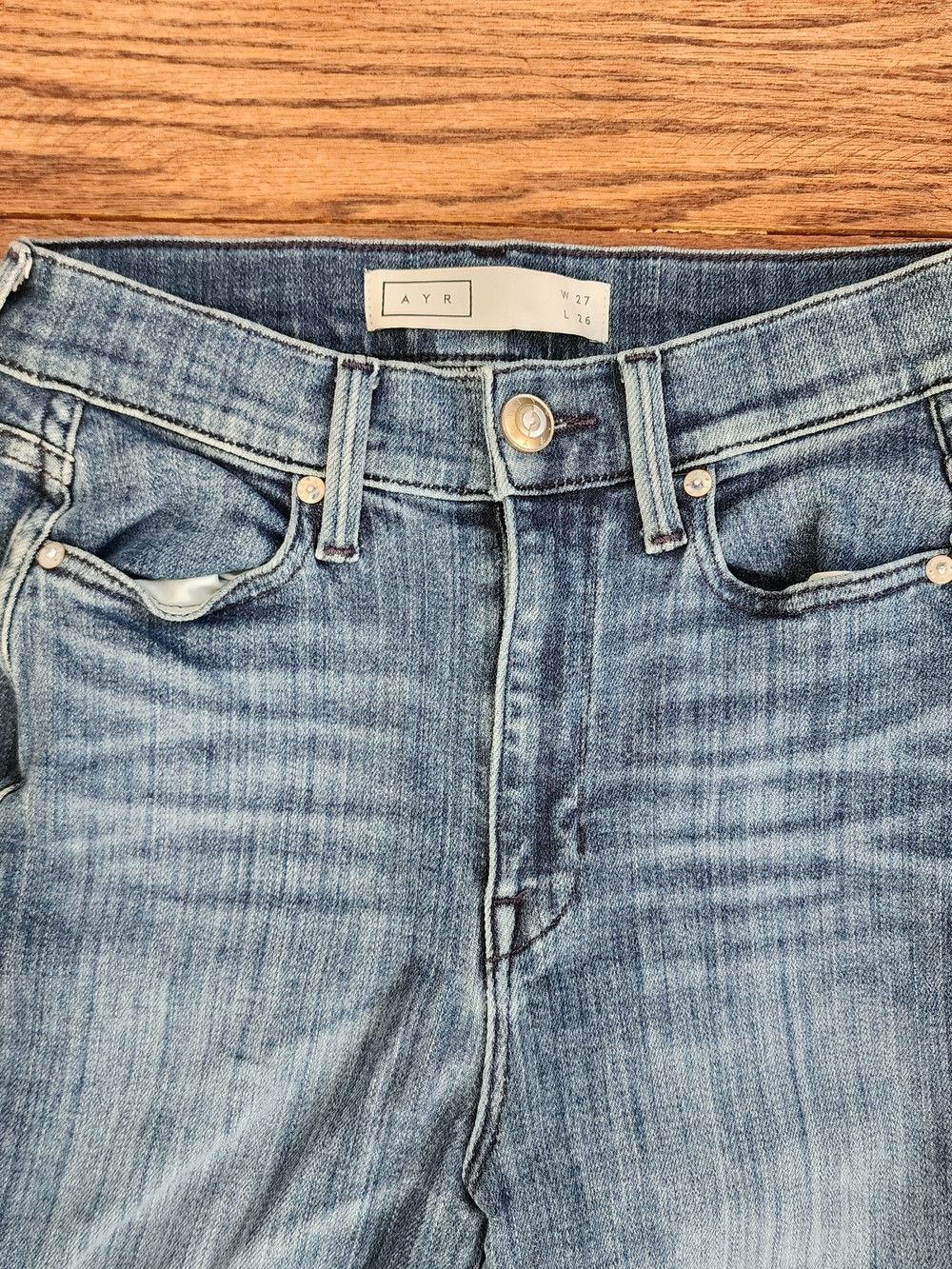 AYR AYR The Riser Skinny Jeans 27 Raw Hem NYC Premium Denim Size 27" / US 4 / IT 40 - 9 Thumbnail