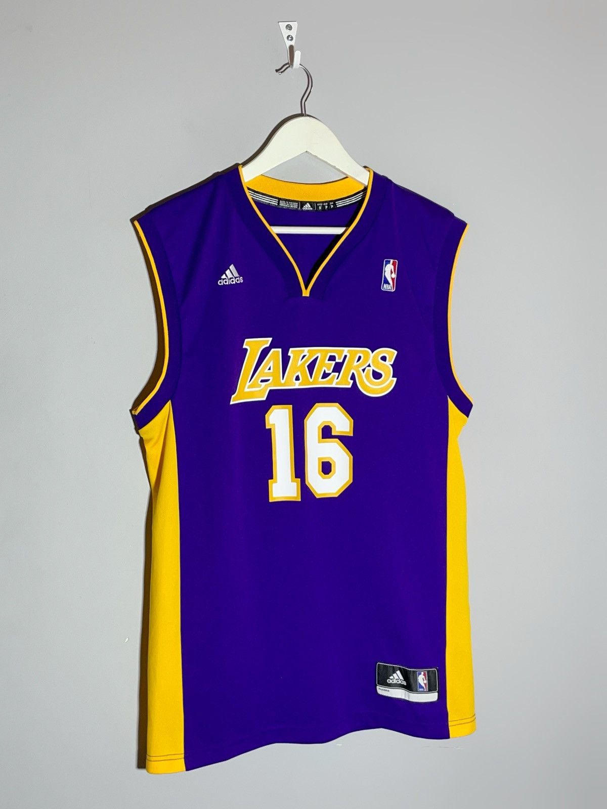 NBA #16 Gasol L.A Lakers Adidas Y2k NBA Basketball Jersey Size US S / EU 44-46 / 1 - 3 Thumbnail