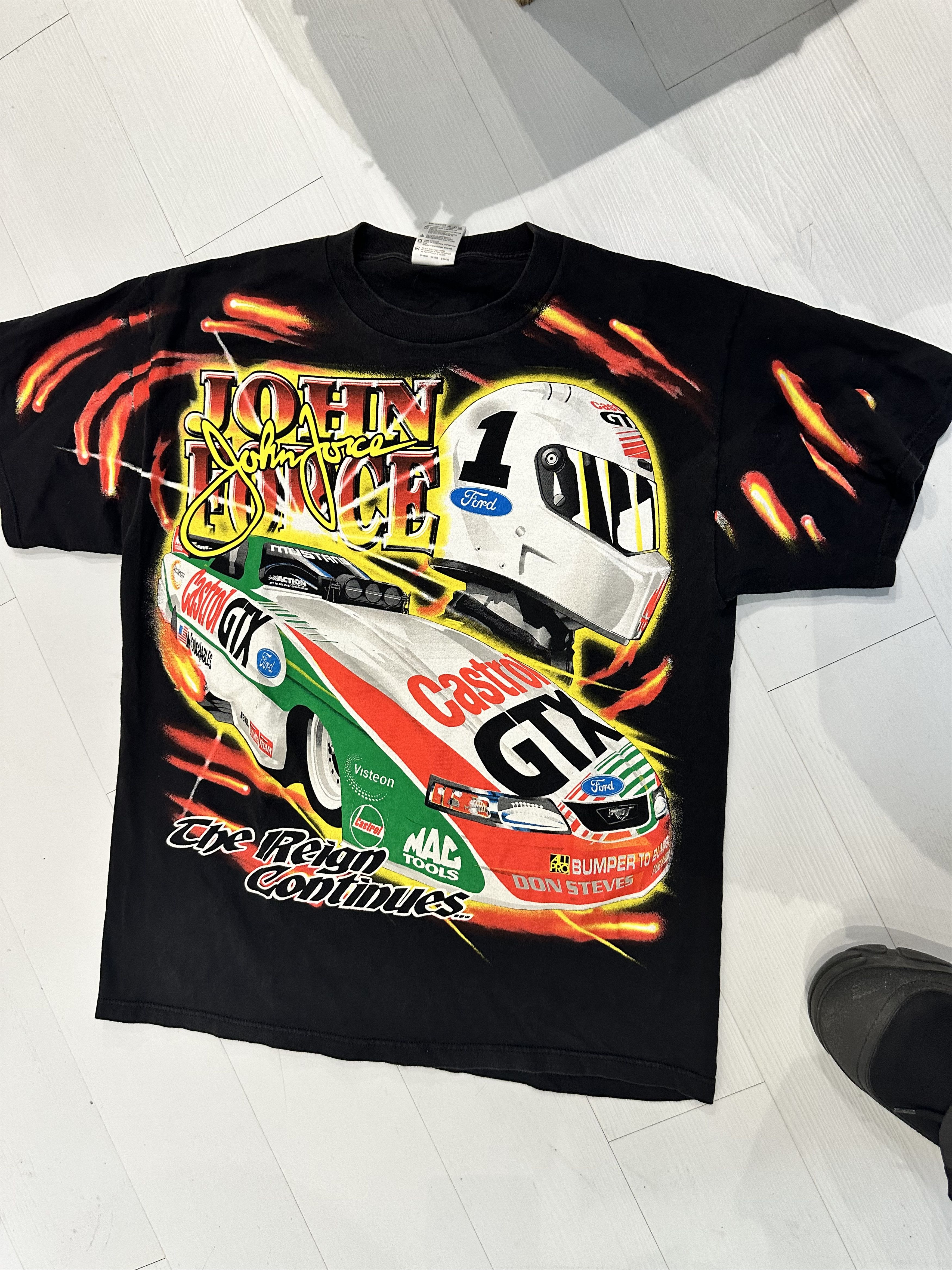 image of John Force Nascar All Over Print in Black, Men's (Size XL)