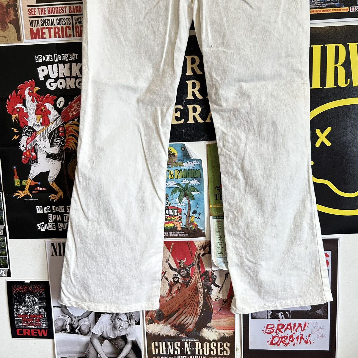 Uniqlo Vintage Uniqlo Flare White Denim Size US 29 - 8 Thumbnail