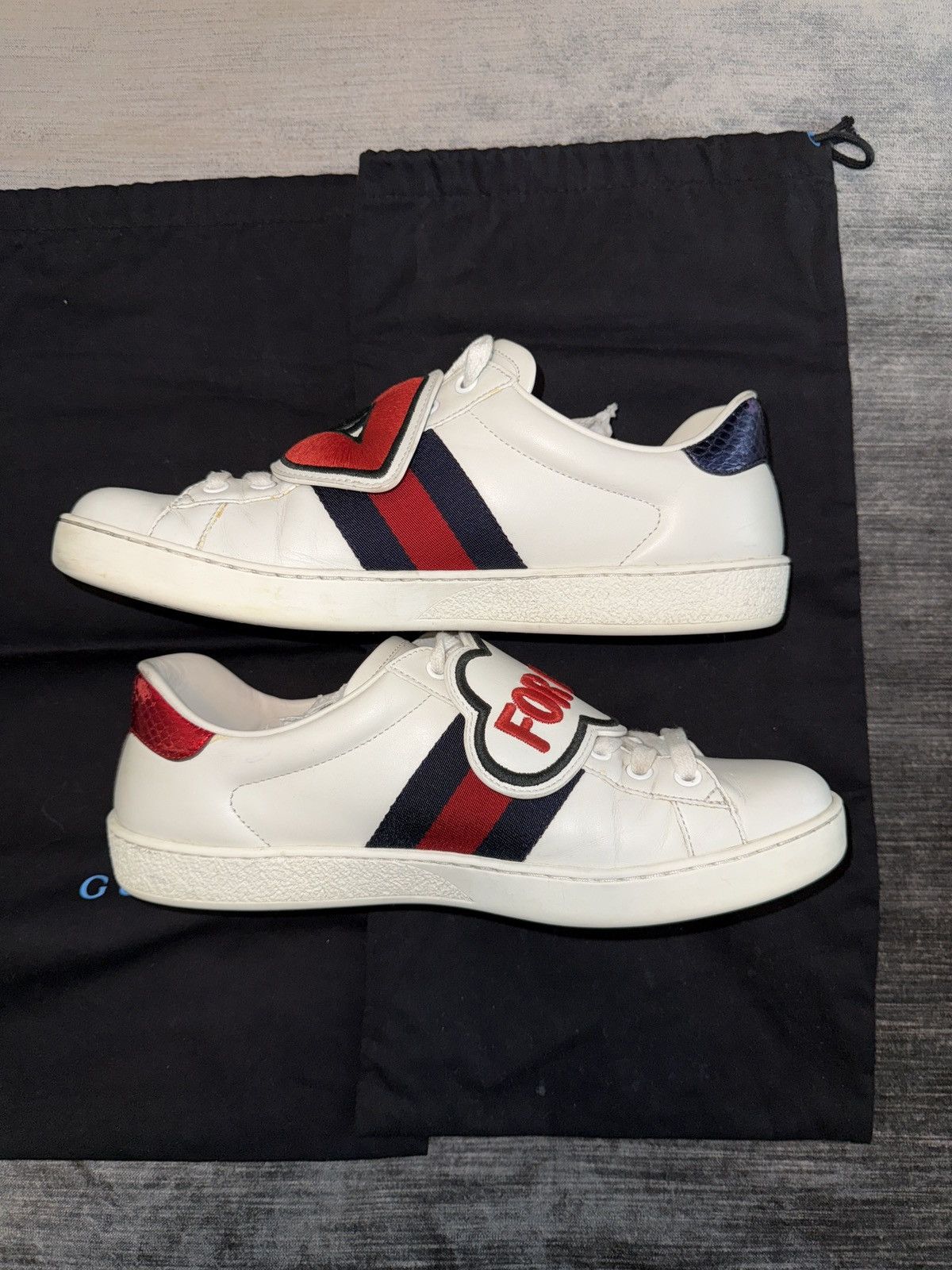 Gucci GUCCI MEN’s ACE sneaker with LOVE IS BLIND removable patches Size US 7 / EU 40 - 4 Thumbnail