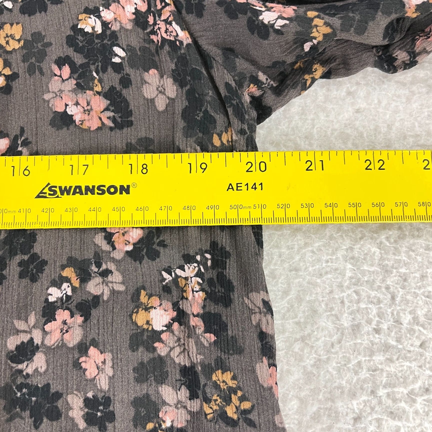 J. Jill J. Jill Shirt Women M Brown Floral Crepe Crochet 3/4 Sleeve Pullover Casual Size M / US 6-8 / IT 42-44 - 6 Thumbnail