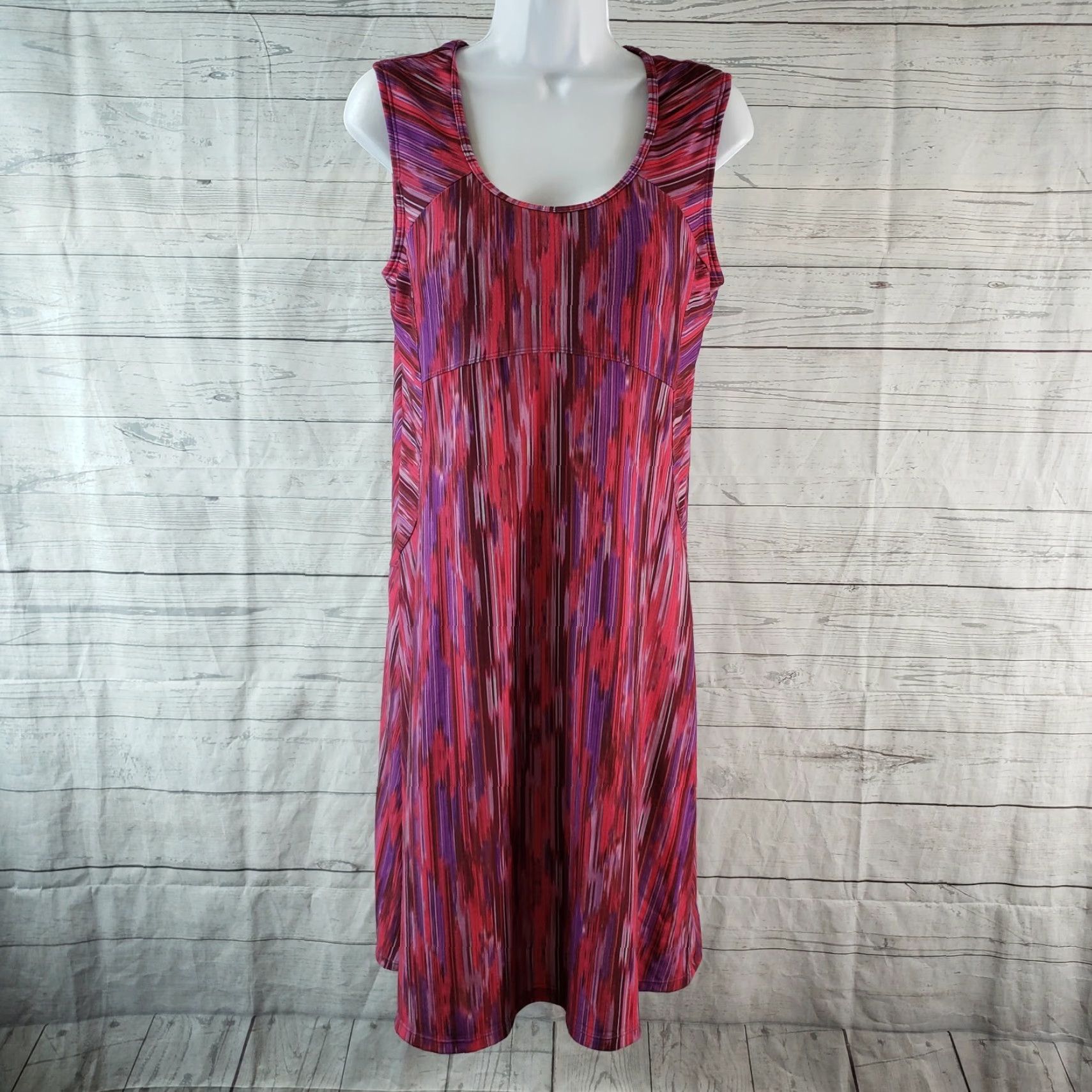 Prana Prana Womens Tank Dress Sz M Purple Pink Azalea Rainblur Alec Scoop Neck Sleeveless Casual Summer Womens Size M / US 6-8 / IT 42-44 - 2 Thumbnail