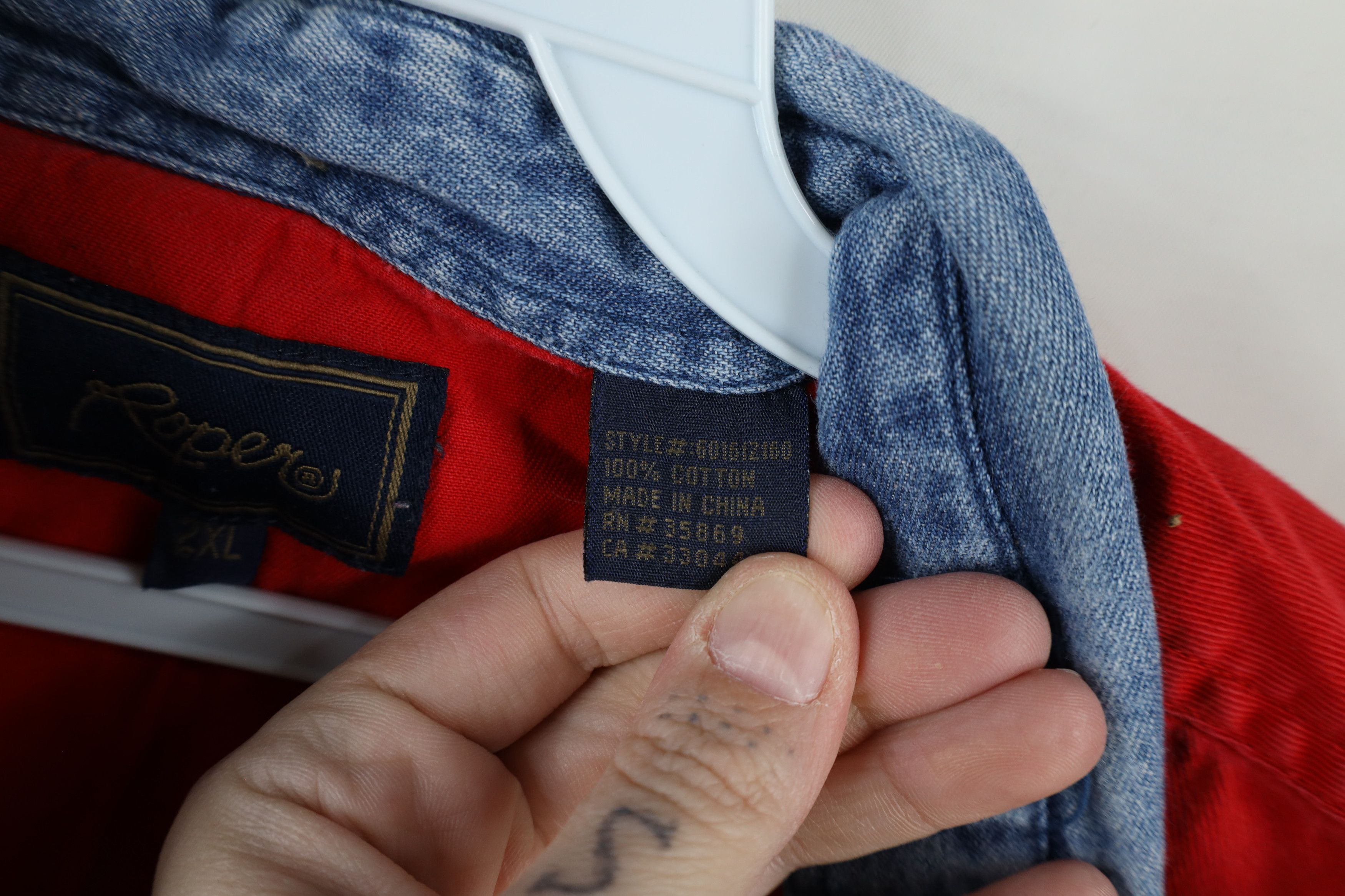 Vintage Vintage 90s Streetwear Collar Western Button Down Shirt Red Size US XXL / EU 58 / 5 - 10 Thumbnail
