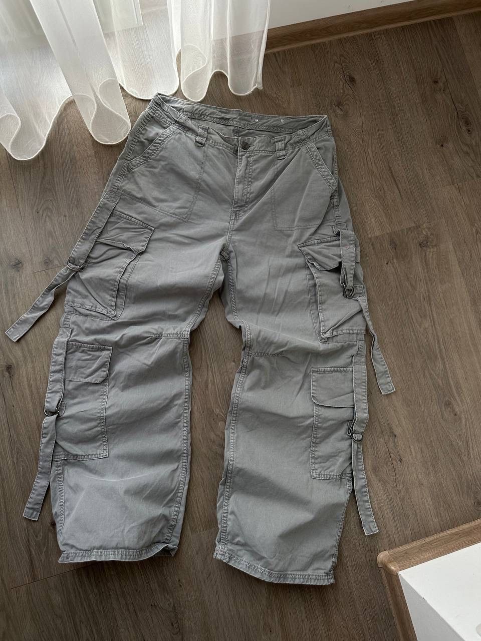 Japanese Brand × Vintage Vintage Japanese Baggy Gray Cargo Pocket Pants Size US 32 / EU 48 - 6 Thumbnail