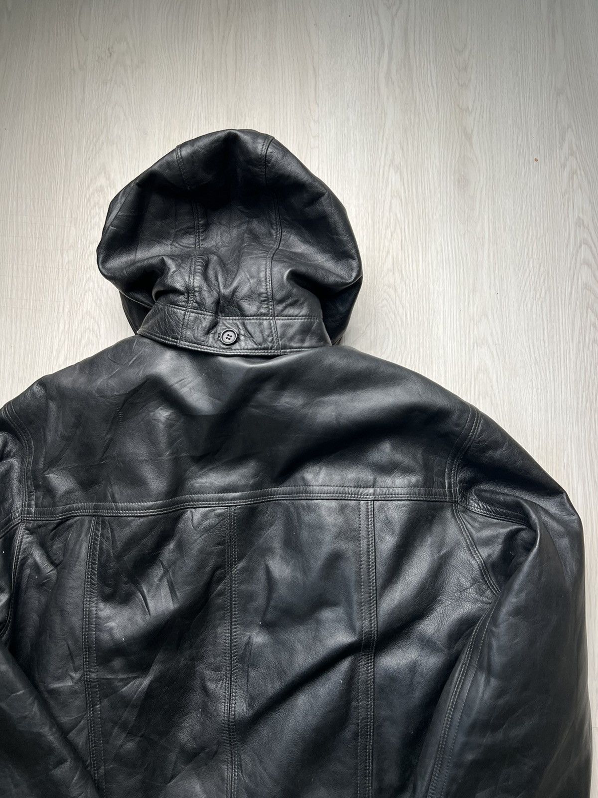 Versace Vintage Versace Detachable Hood and Vest Leather Coat Jacket Size US XXL / EU 58 / 5 - 6 Thumbnail