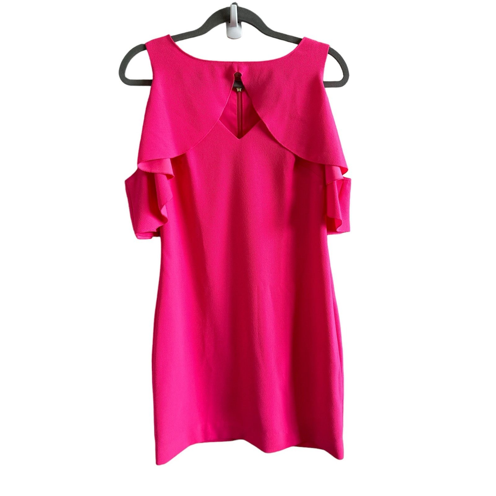 Trina Turk Trina Turk 2 Bright Pink Mini Off Shoulder Formal Dress Size XS / US 0-2 / IT 36-38 - 3 Thumbnail