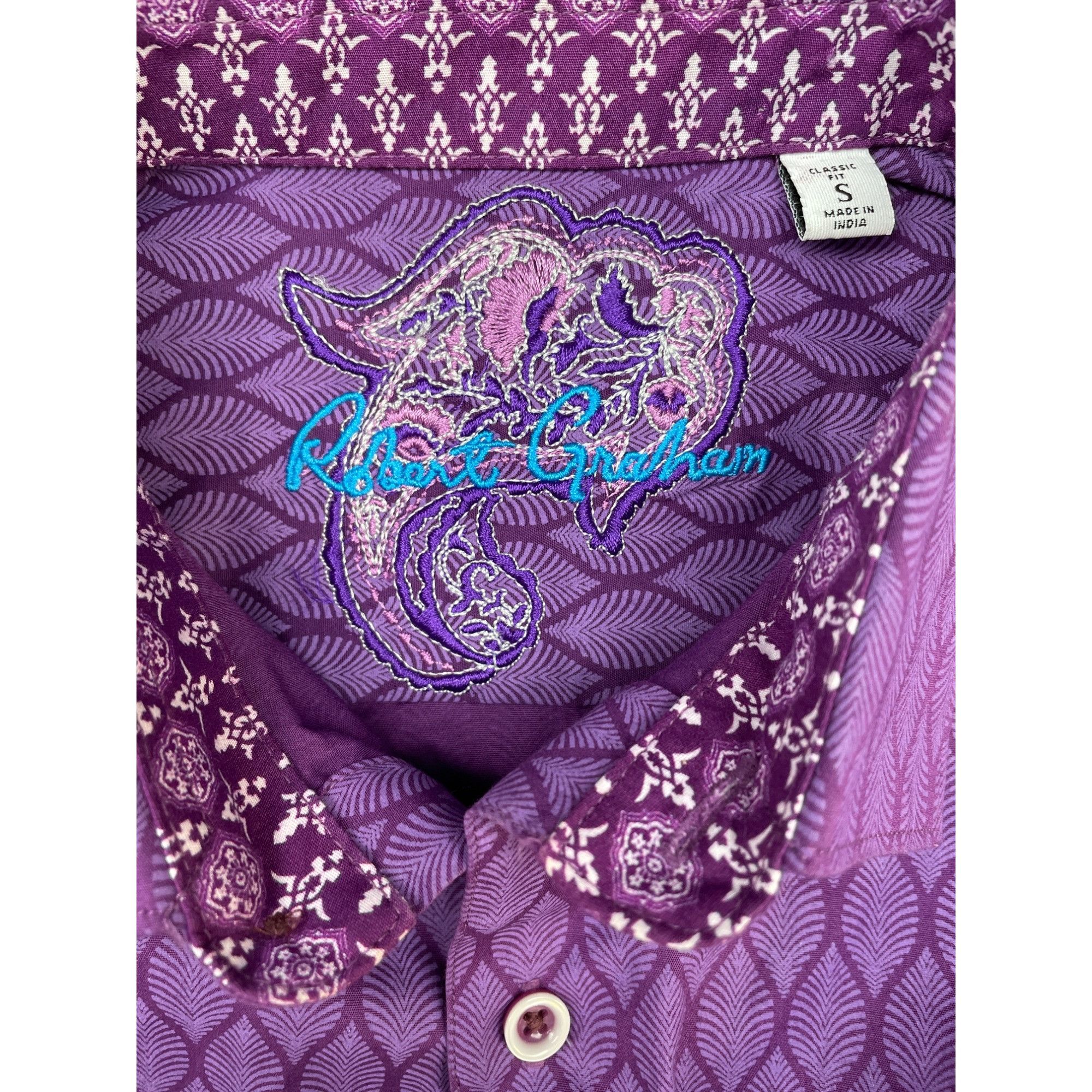 Robert Graham Robert Graham Men's Purple geometric Button Down Shirt Size Size US S / EU 44-46 / 1 - 4 Thumbnail