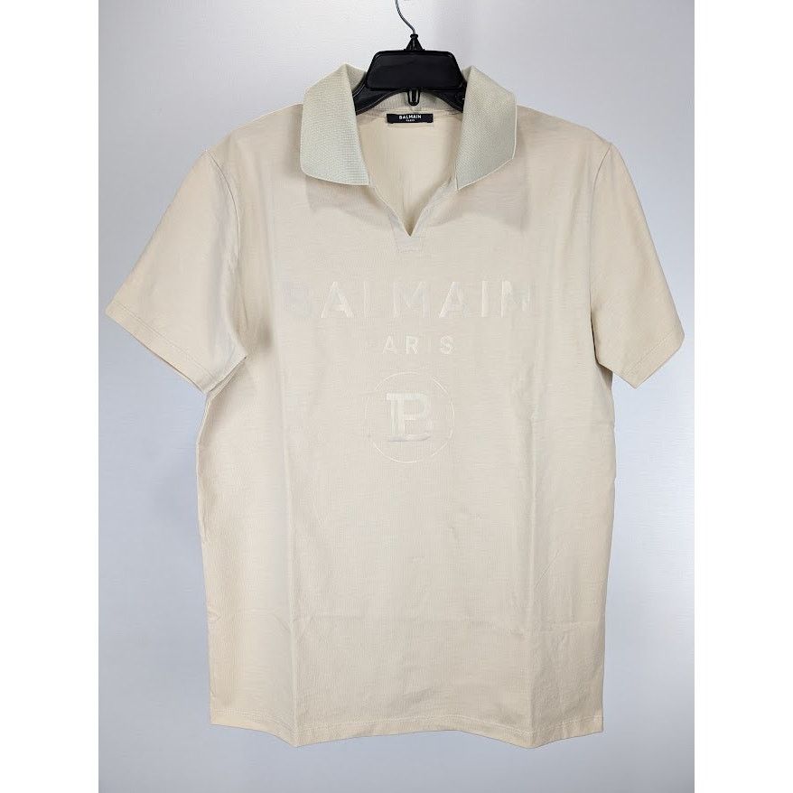 Balmain o1rshd1 Classic Polo in Beige Size US M / EU 48-50 / 2 - 2 Thumbnail