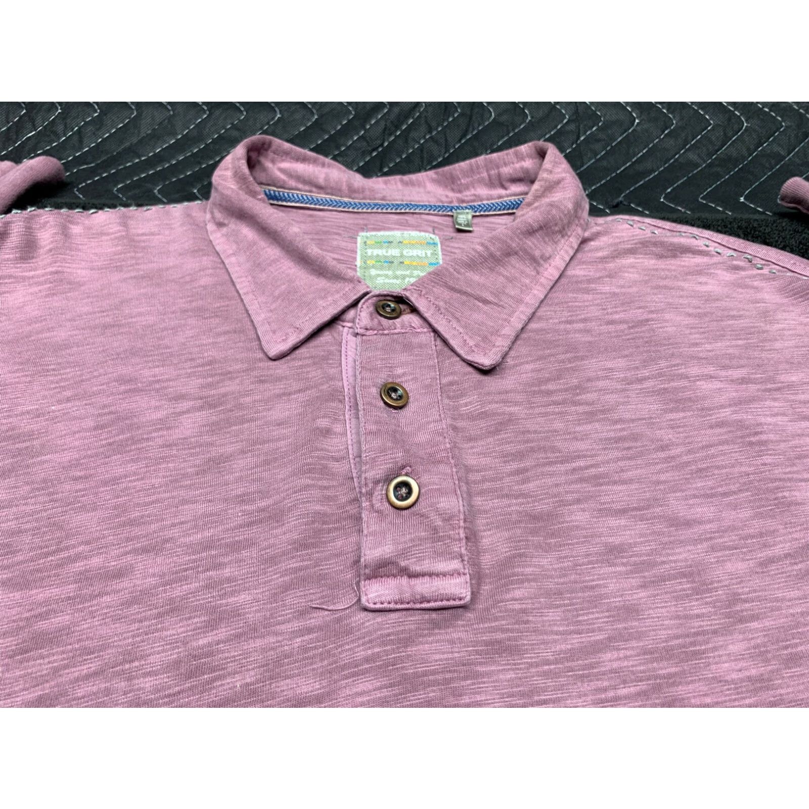 Vintage VINTAGE True Grit Polo Shirt Long Sleeve Lavender USA Mens Medium Size US M / EU 48-50 / 2 - 3 Thumbnail