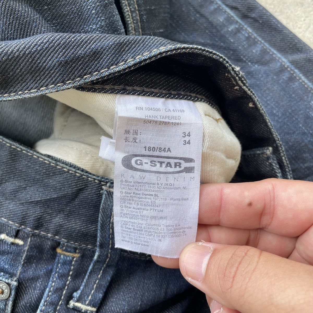 G-Star Vintage G-Star Raw 3301 Dark Blue Jeans Denim Pants W37 Size US 37 - 9 Thumbnail