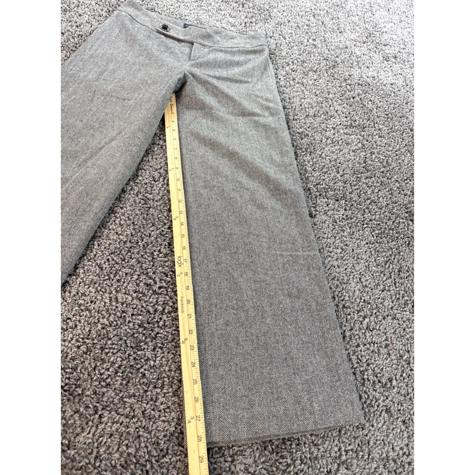 Banana Republic VINTAGE Banana Republic Pants Womens 28x29 Wool Houndstooth Dress Pants Grey Baggy Wide-Leg 28 29in Womens Size 28" / US 6 / IT 42 - 2 Thumbnail