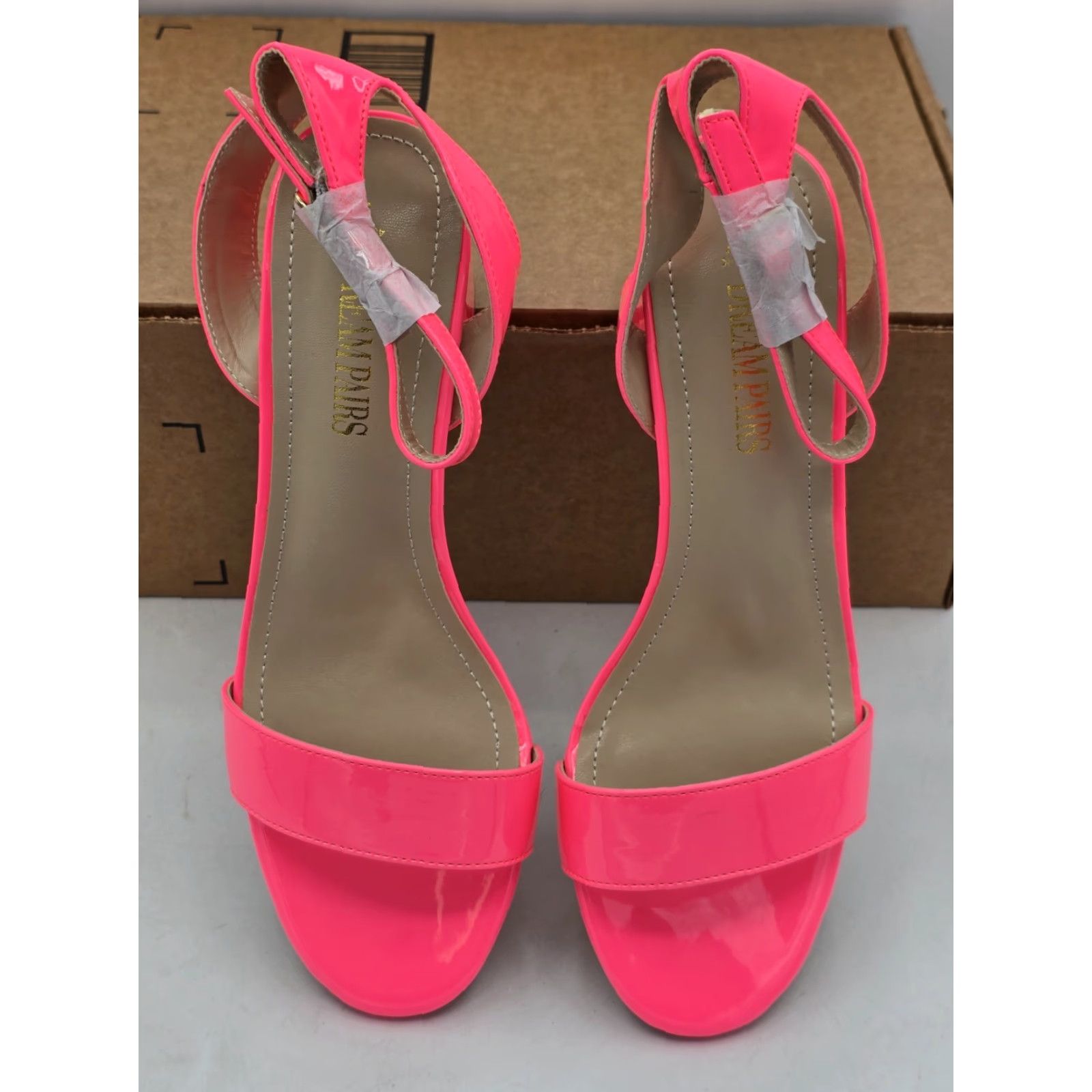 Pinko Dream Pairs Women’s Chunky Block Heel Open Toe - Size 9 - Color Hot Pink - Strappy Ankle - Faux Leather - Open Toe Woman Size US 9 / IT 39 - 7 Thumbnail