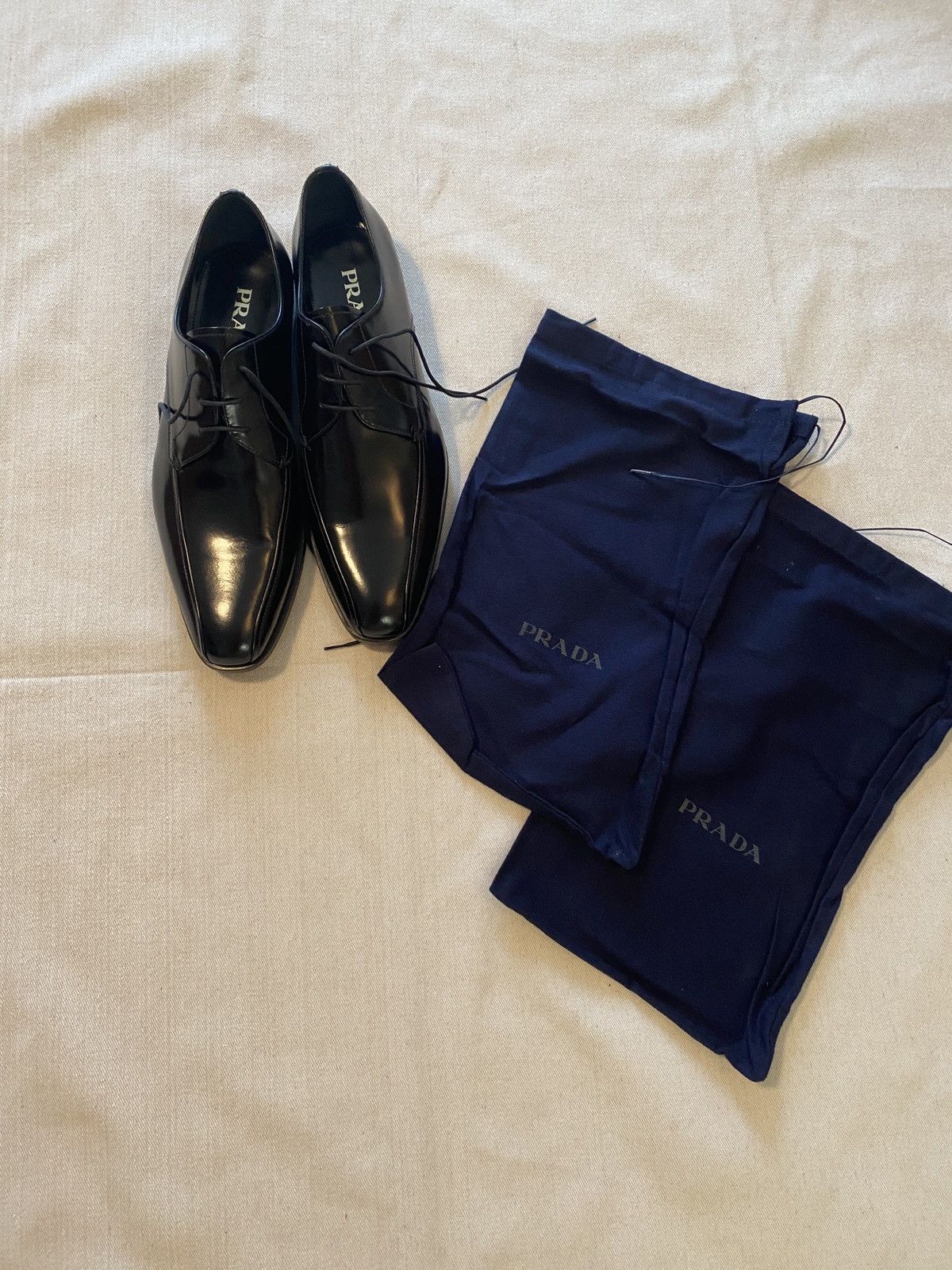 Prada Prada Black Leather Derby Size 10.5 NWT Size US 10.5 / EU 43-44 - 1 Thumbnail