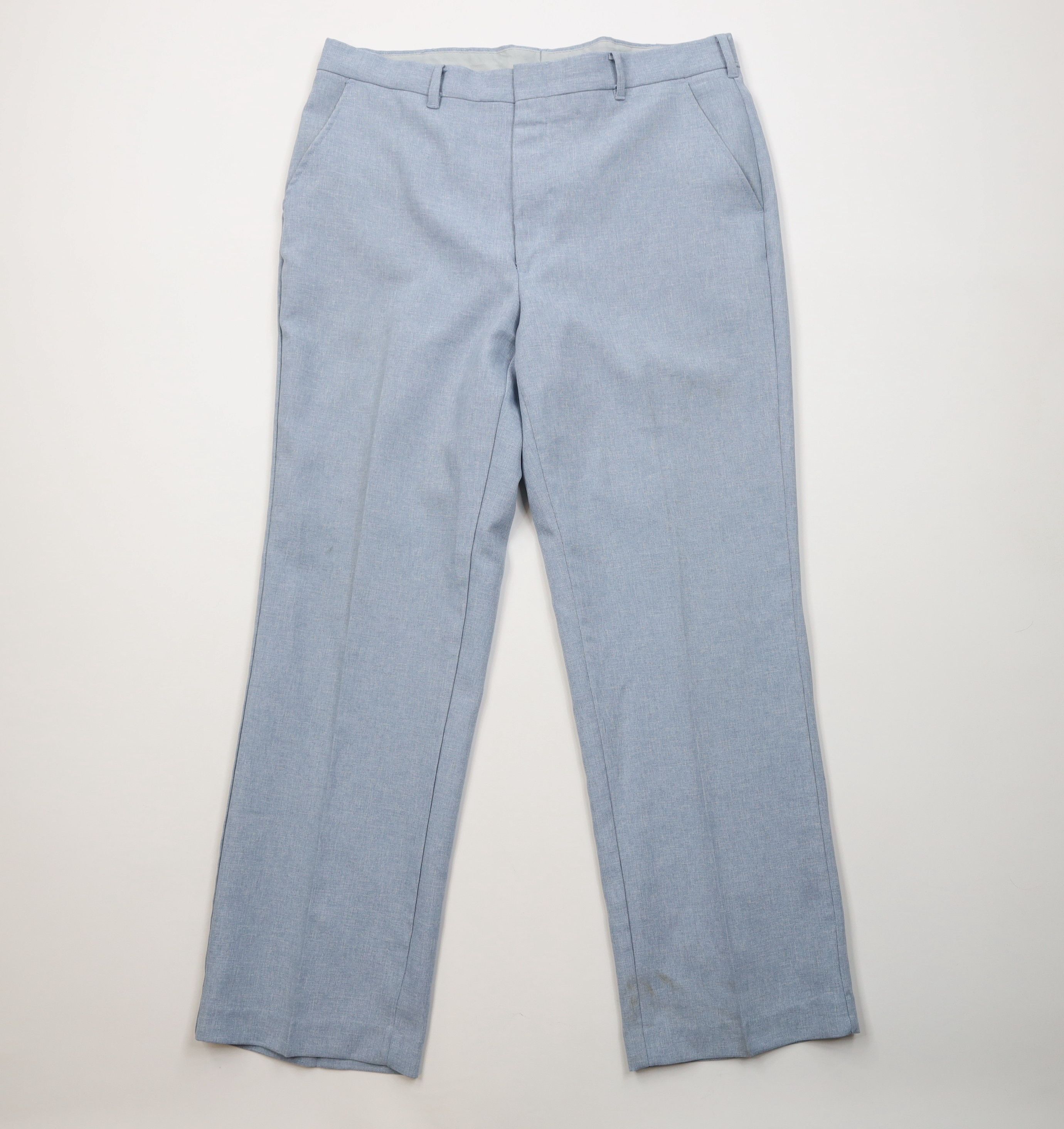 Vintage Vintage 70s Streetwear Knit Flared Wide Leg Chino Pants USA Size US 34 / EU 50 - 1 Thumbnail