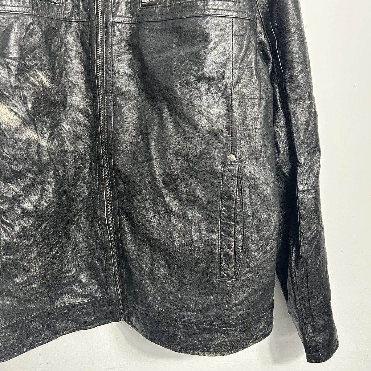 Guess × Vintage Vintage Guess Leather Ride Jacket Size US L / EU 52-54 / 3 - 3 Thumbnail