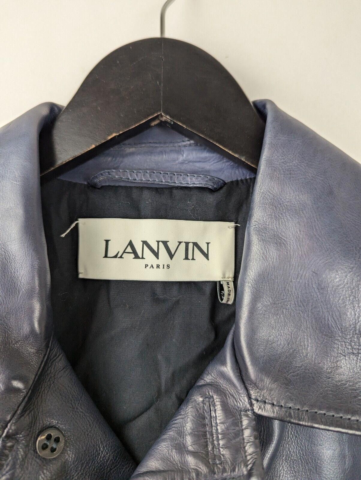 Lanvin 2022 LANVIN Blue Hand Patina Leather Jacket Sz US 38 Size US M / EU 48-50 / 2 - 5 Thumbnail