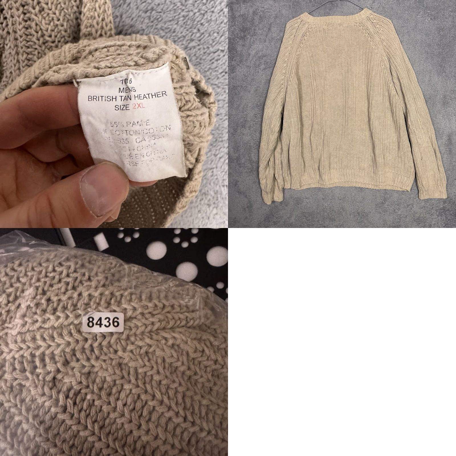 Vintage VINTAGE Woolrich Sweater Mens 2XL Chunky-Knit Beig e Birdseye Knit Ramie British Tan Woolrich Sweat er Mens 2XL XXL? Size US XXL / EU 58 / 5 - 8 Thumbnail