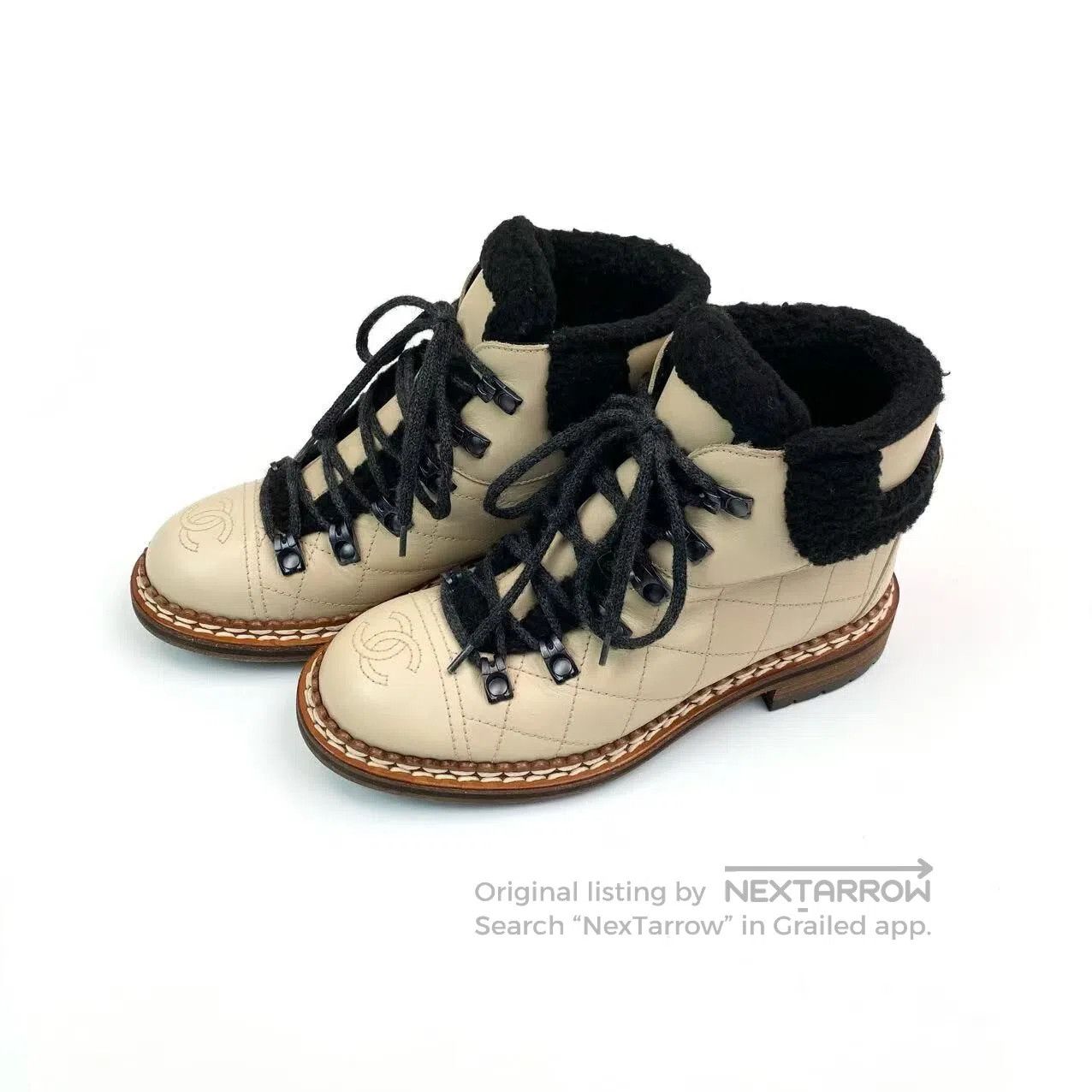 Chanel Chanel Brown checkerboard dark pattern logo snow boots| Size US 6 / IT 36 - 1 Thumbnail