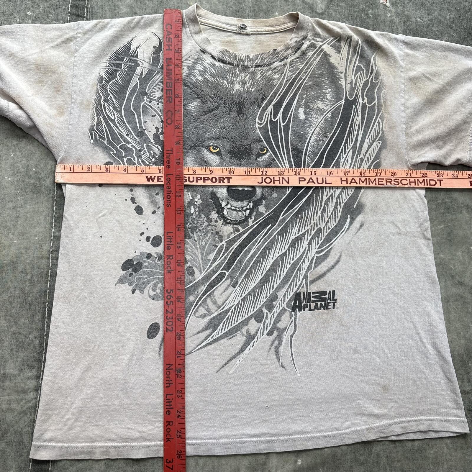 Vintage Vintage Y2K Animal Planet Wolf Graphic Nature Tie Dye Shirt Size US L / EU 52-54 / 3 - 3 Thumbnail