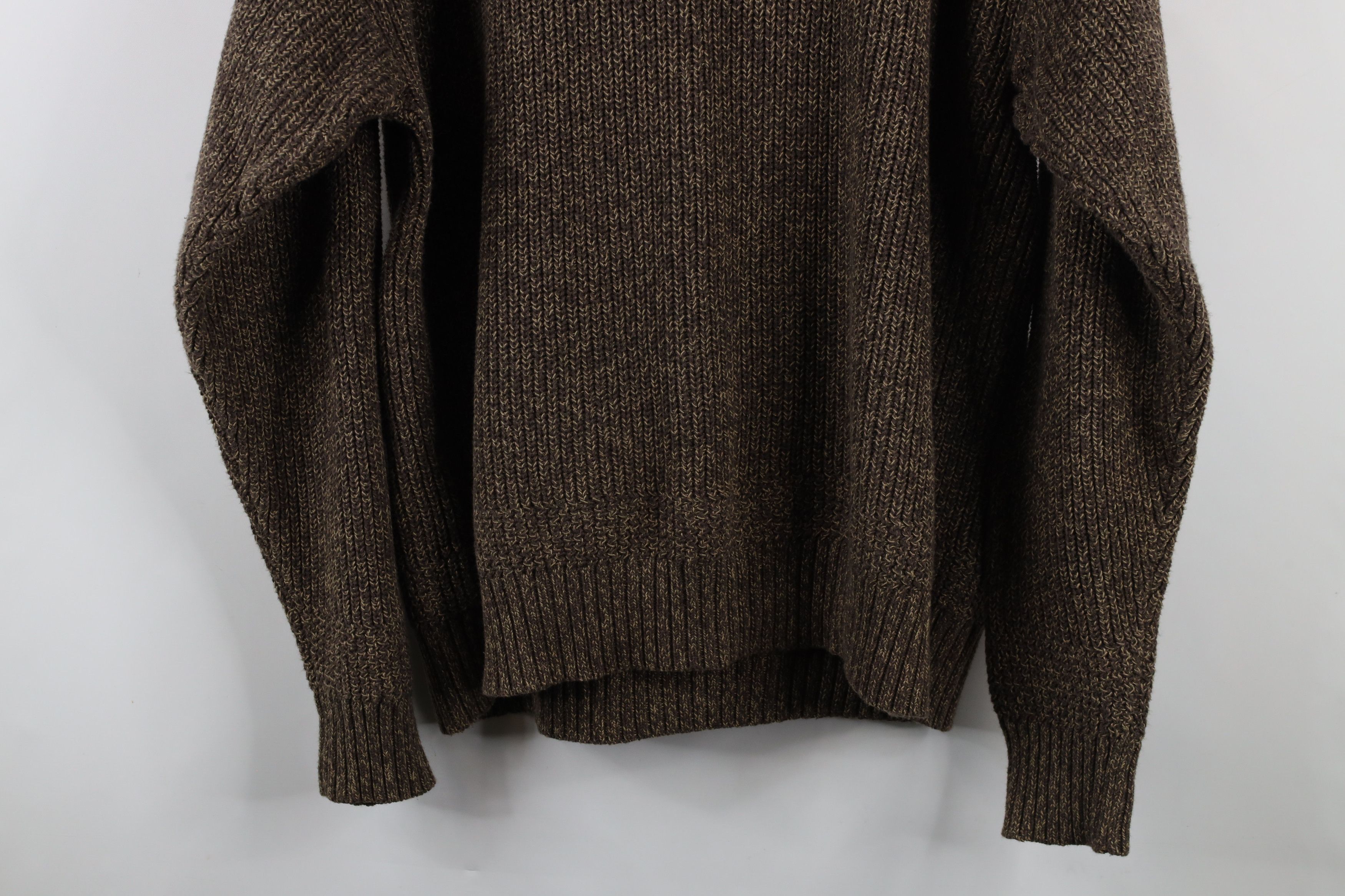 Vintage Vintage 90s Streetwear Ribbed Knit Henley Sweater Brown Size US XL / EU 56 / 4 - 9 Thumbnail