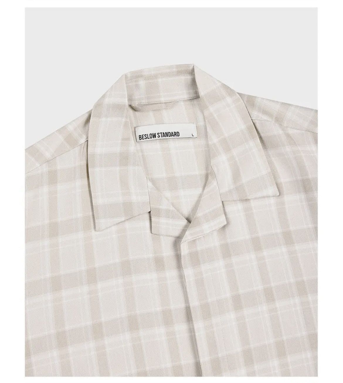 Beams Plus BESLOW Open Collar Check Half Sleeve Shirt Beige Check Size US L / EU 52-54 / 3 - 15 Thumbnail