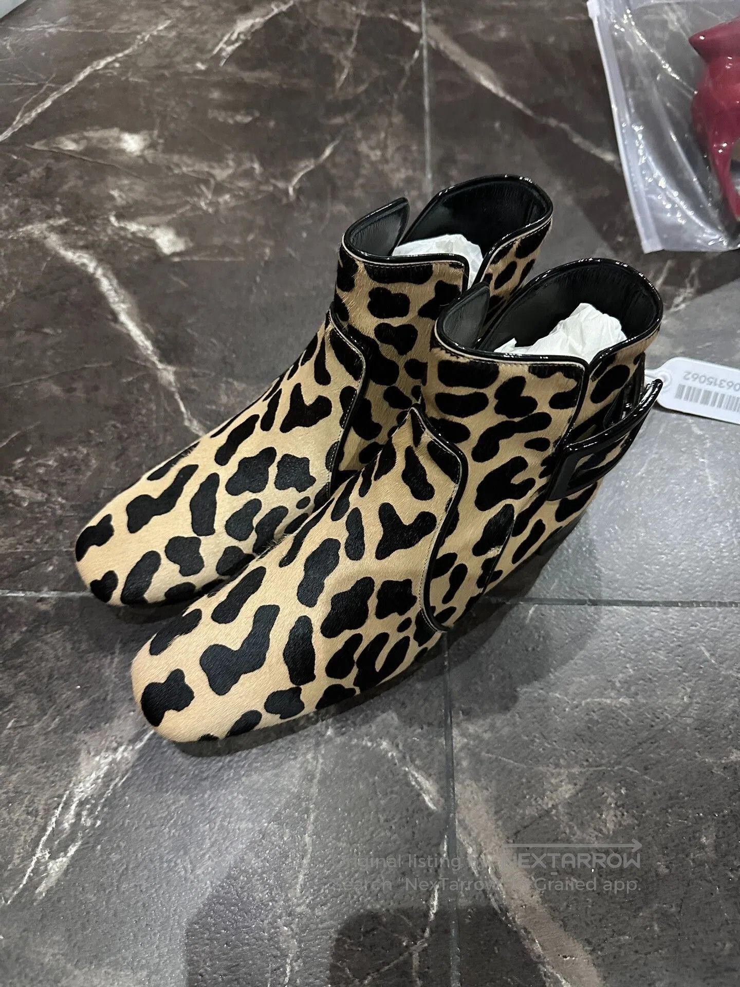 Roger Vivier Roger Vivier Classic Square Buckle Leopard Boots. Size US 4 / IT 34 - 1 Thumbnail