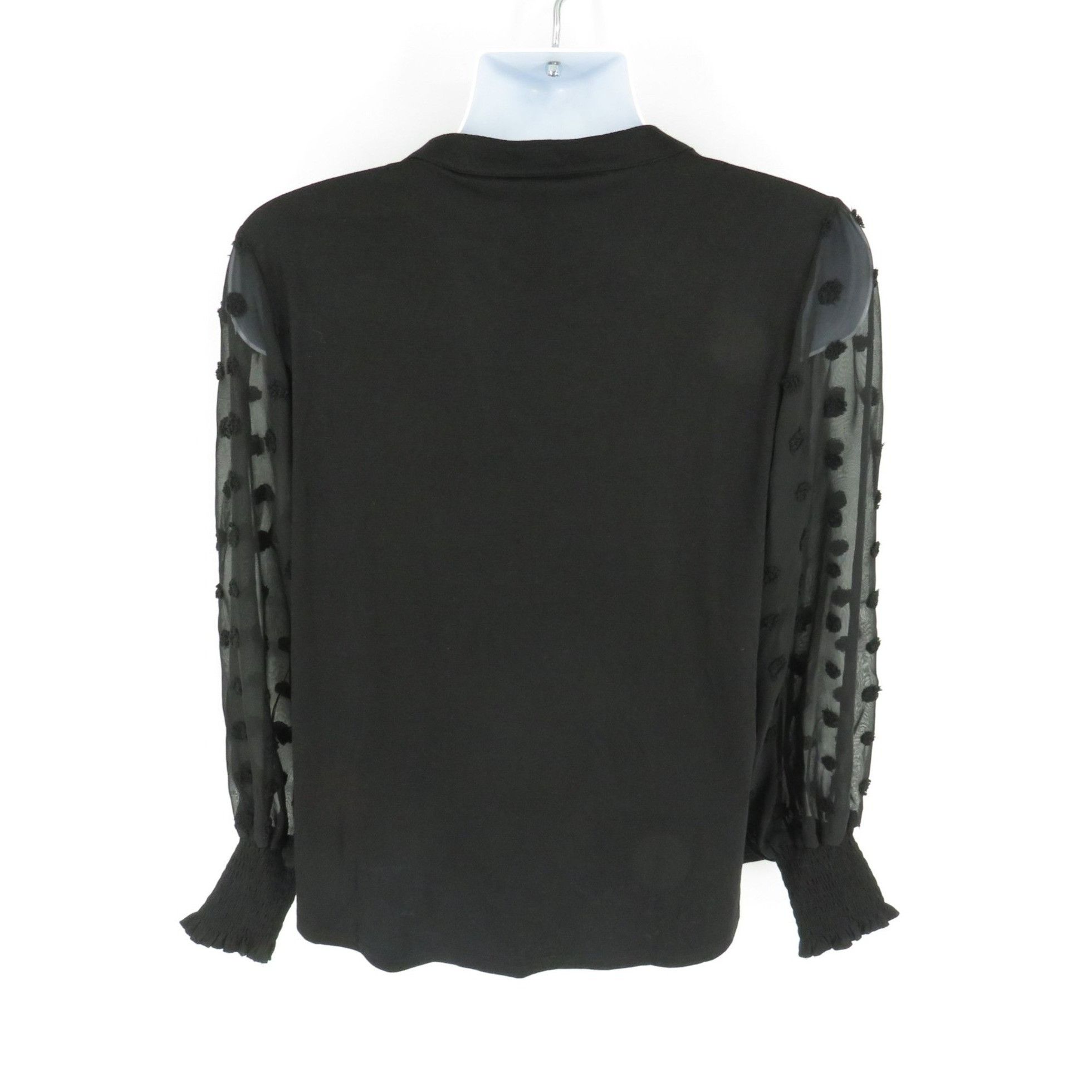 Other Black Sheer Sleeve Blouse With Polka Dot Detail & V-Neck XL Size XL / US 12-14 / IT 48-50 - 5 Thumbnail