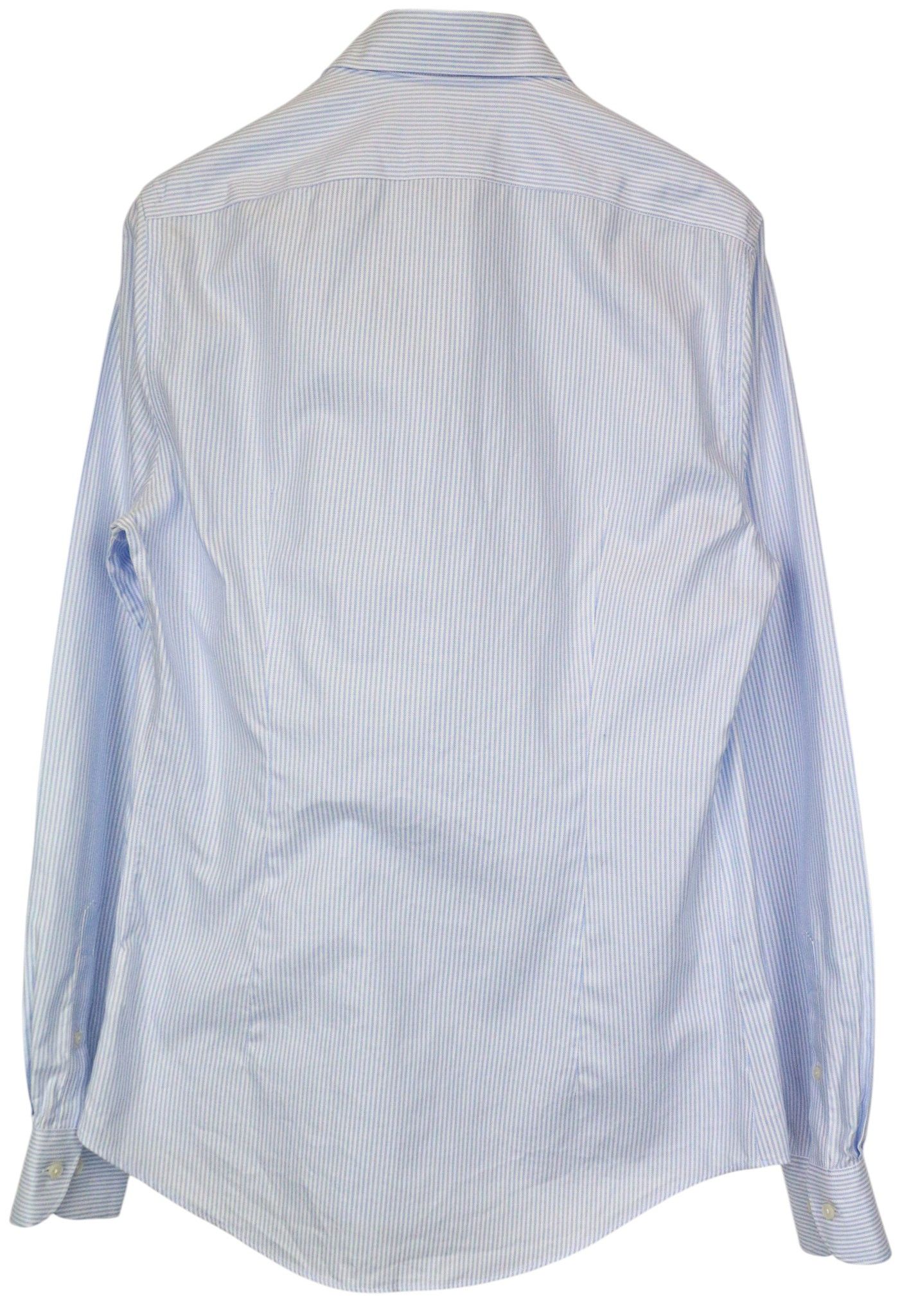Suitsupply 39L/15 1/2L Extra Slim Blue Cotton Stripe Shirt 79366 Size 38R - 8 Thumbnail