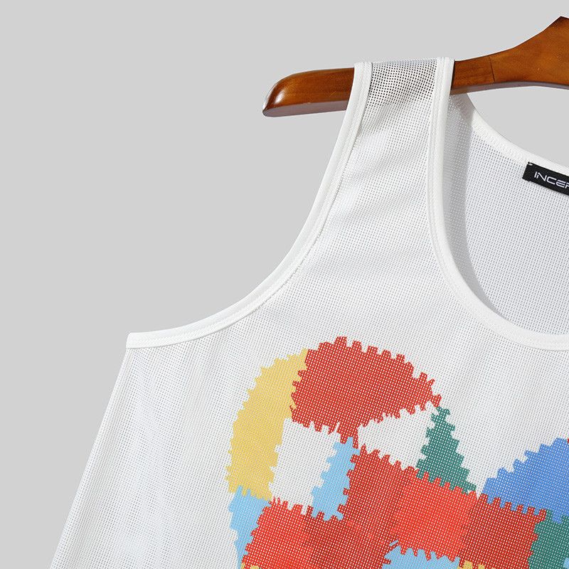 Japanese Brand × Vintage Patch Printed Polyester Heart Tank Top A007 Size US L / EU 52-54 / 3 - 4 Thumbnail