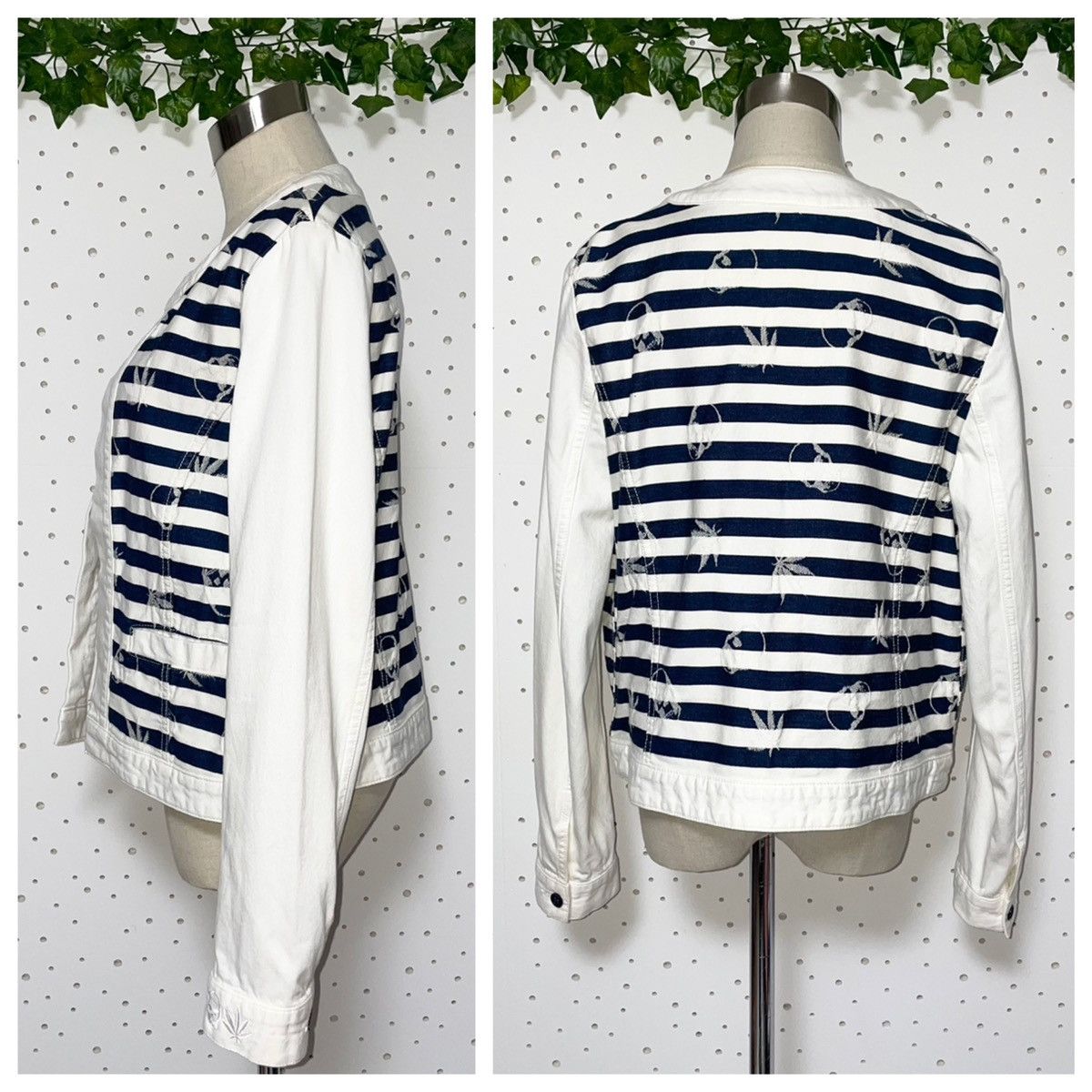 Lucien Pellat-Finet Lucien Pellat-Finet Skull & Hemp Striped Denim Jacket M Size M / US 6-8 / IT 42-44 - 6 Thumbnail